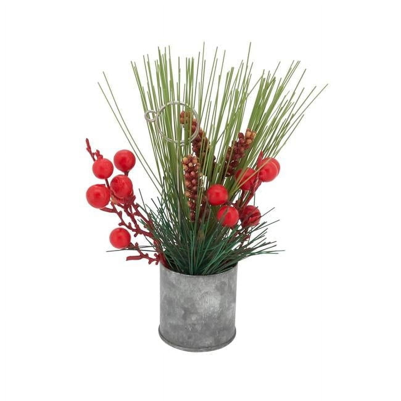 Saro Lifestyle XD220.M 6 in. Festive Holly Berry Name Card Holder, Multi Color - Set of 4
