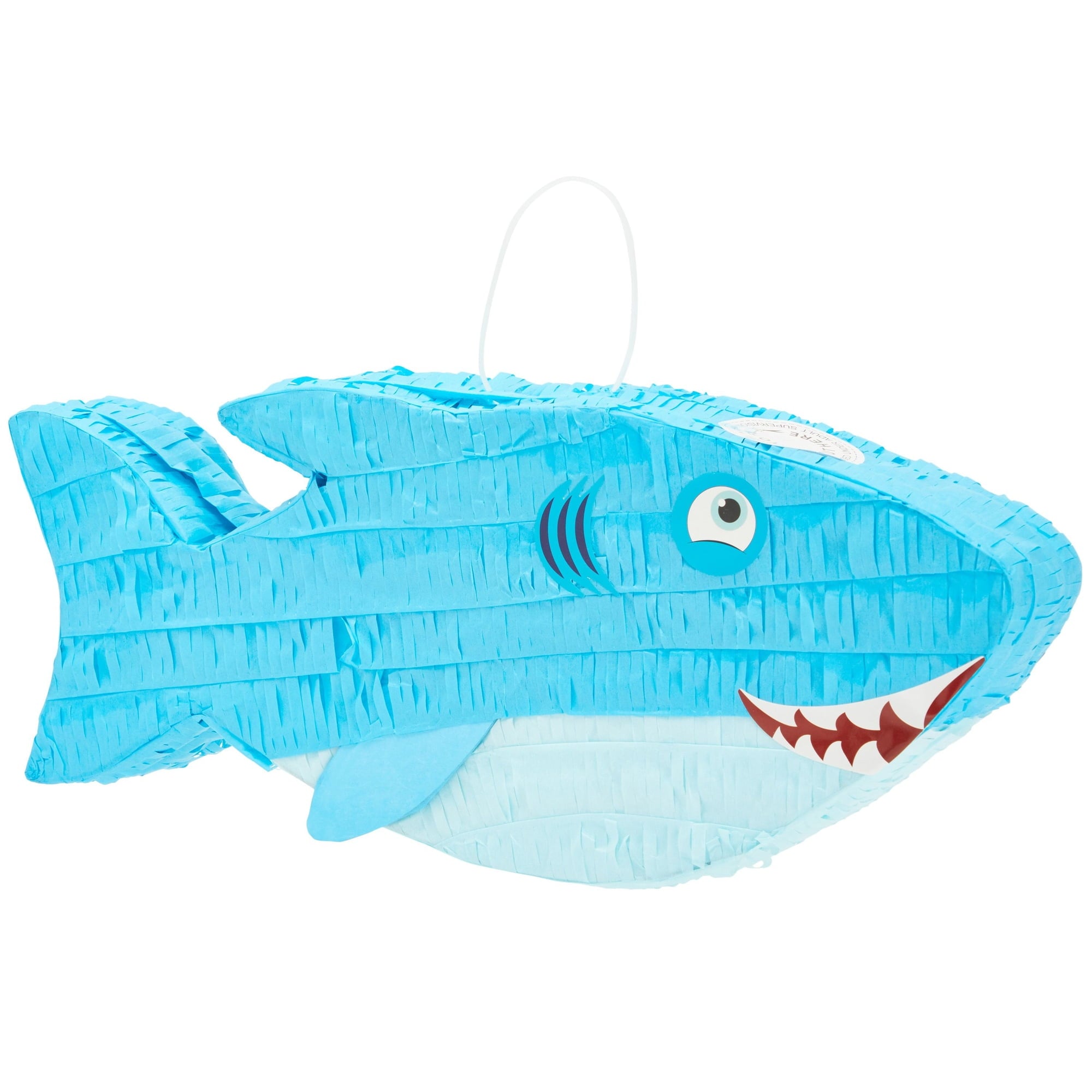 Shark Pinata, Ocean-Themed Fish Pinata, Shark Birthday Decorations, Under the Sea Party Decor (Small, 3.2" x 7" x 16.5"), For Ages 3+