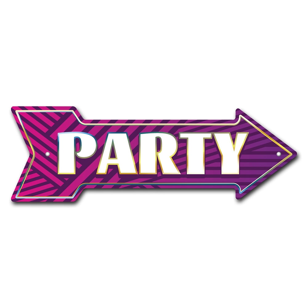 SignMission P-ARROW12-999686 12 x 36 in. Wide Party 2 Arrow Sign