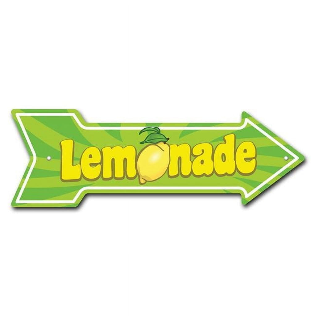 SignMission Corrugated Plastic Arrow Sign With Single Sided Image 12" X 36" - Lemonade Coroplast Yard Sign With Stake Made in the USA