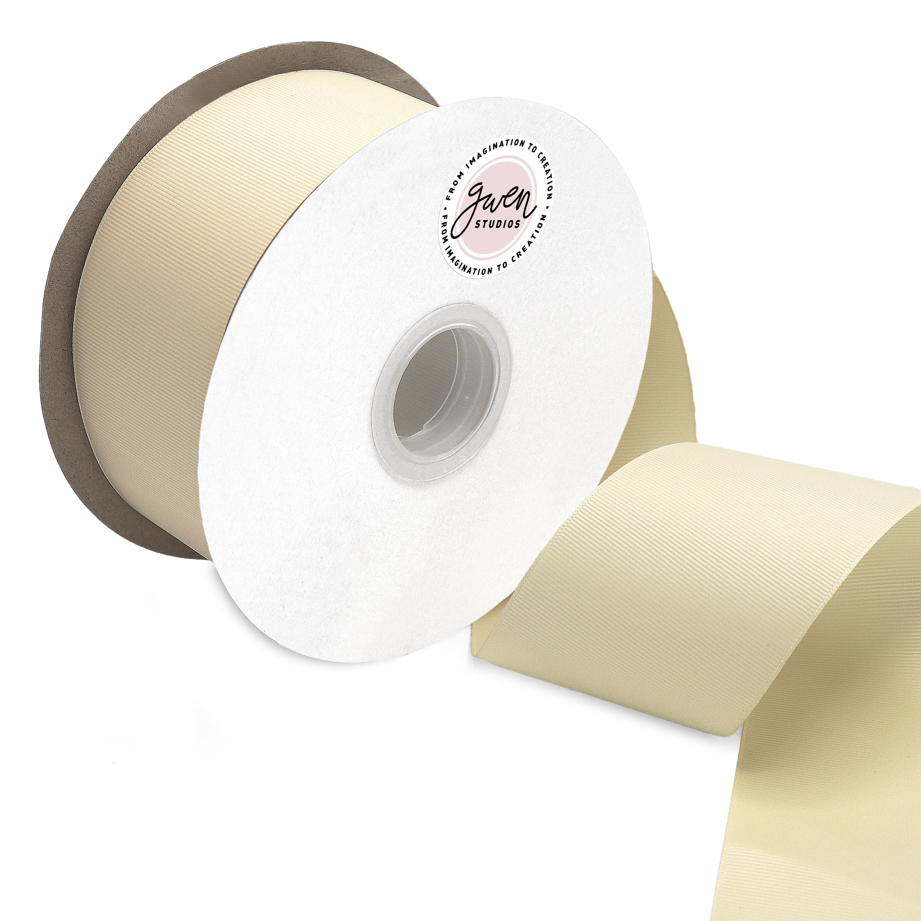 Solid Ivory Grosgrain Ribbon, 2.5" x 50 Yards by Gwen Studios