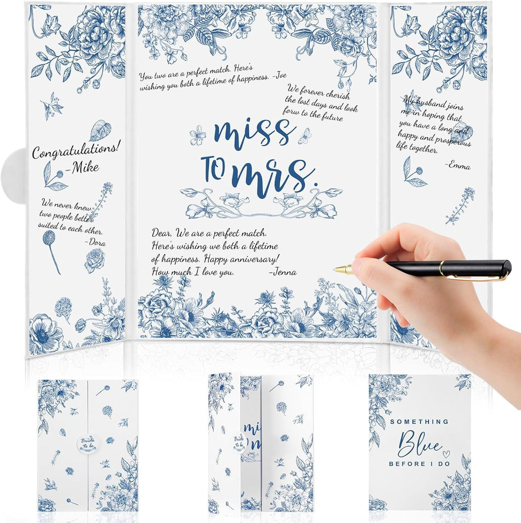Something Blue Before I Do Bridal Shower Decorations Bridal Shower Guest Book with Pen Wedding Signature Board Alternatives Signature Guest Book for Wedding Bachelorette Engagement Party