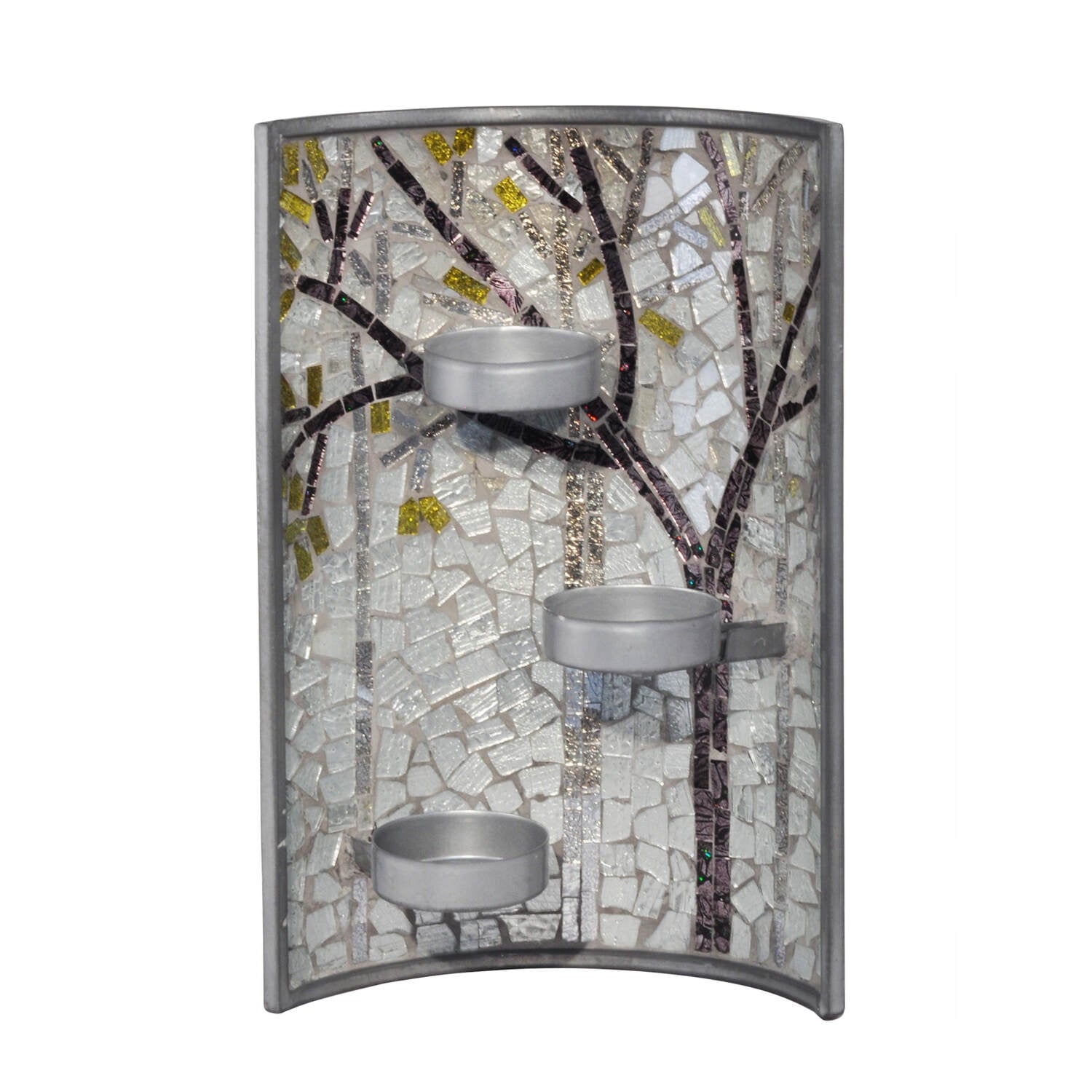 Springdale 11"H Fall Mosaic Art Glass Candle Holder