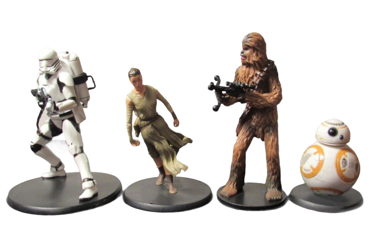 Star Wars Rey BB8 Chewbacca Flametrooper Set of 4 Pvc Cake Topper Force Awakens
