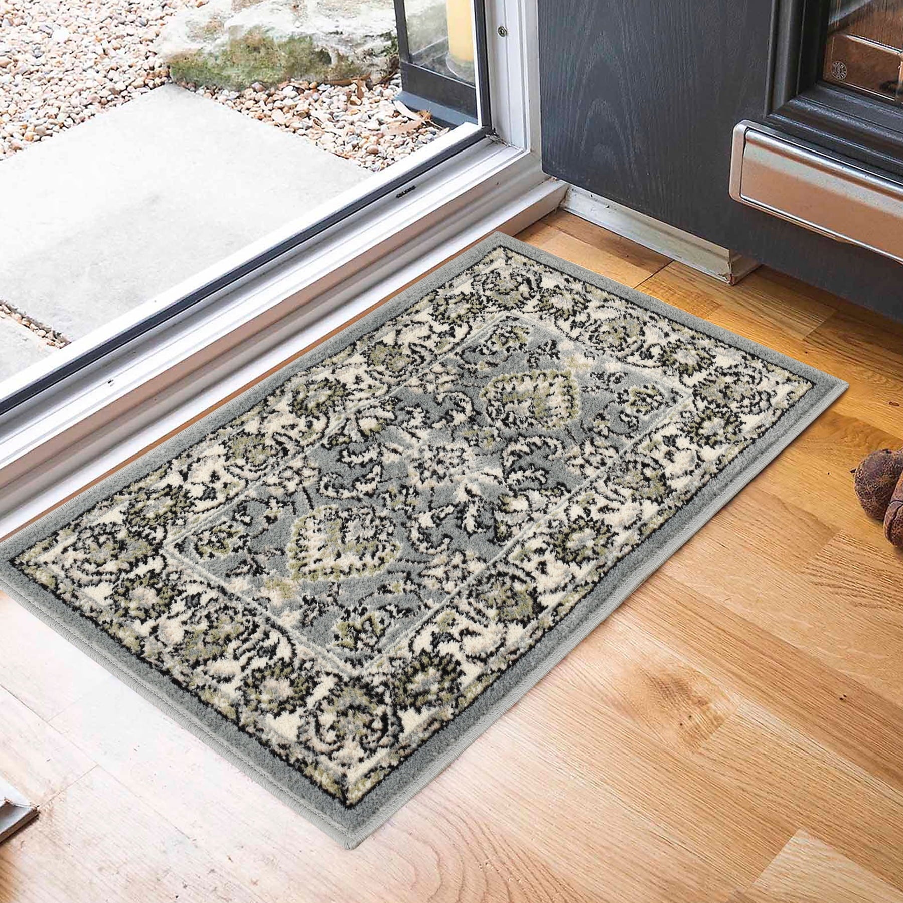 Superior Lille Traditional Floral Indoor Runner Rug, Cream, 8' x 10'