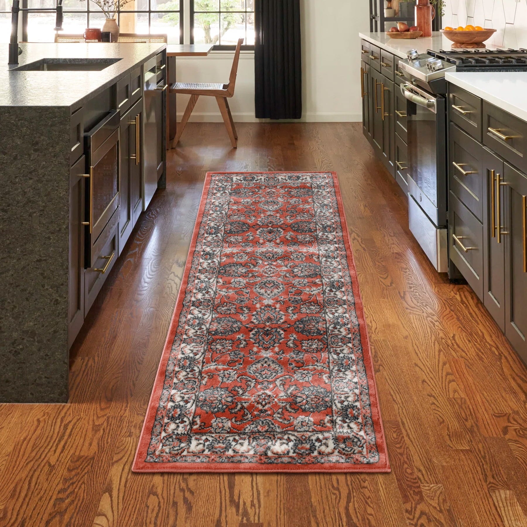 Superior Lille Traditional Floral Indoor Runner Rug, Cream, 8' x 10'