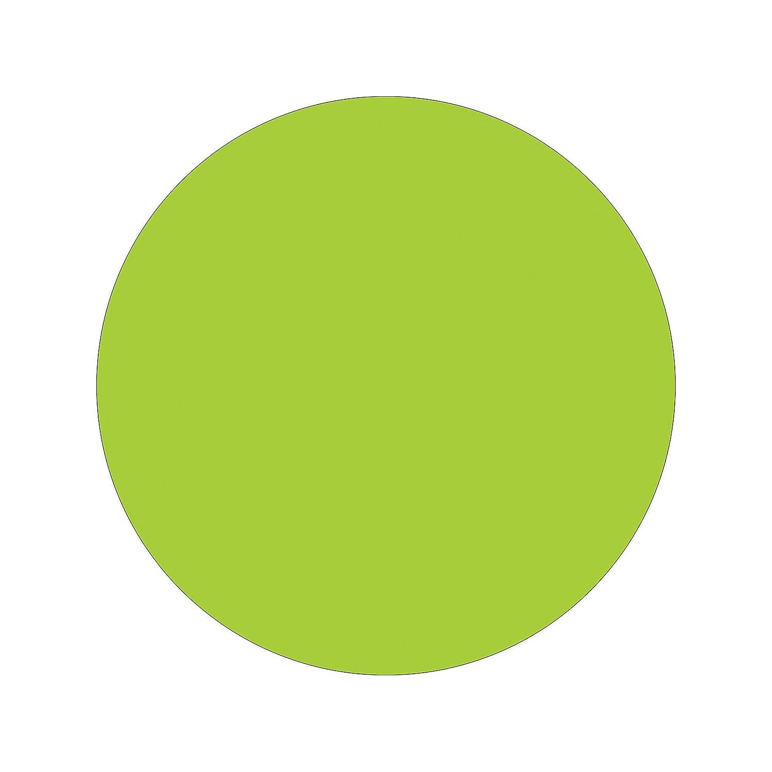 Tape Logic Inventory Circle Labels 2" Fluorescent Green 500/Roll DL613J