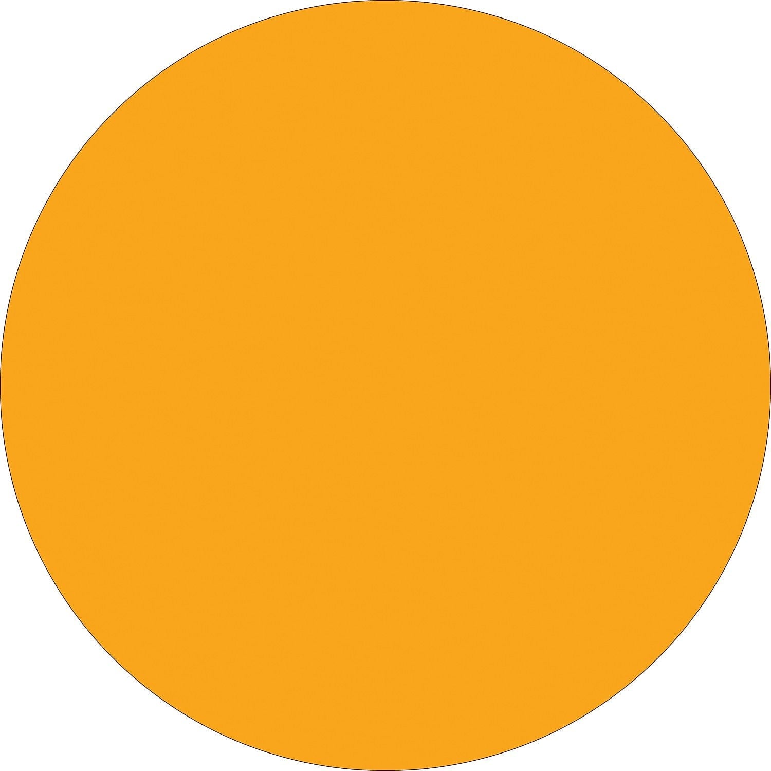 Tape Logic Inventory Circle Labels 4" Fluorescent Yellow 500/Roll DL615L