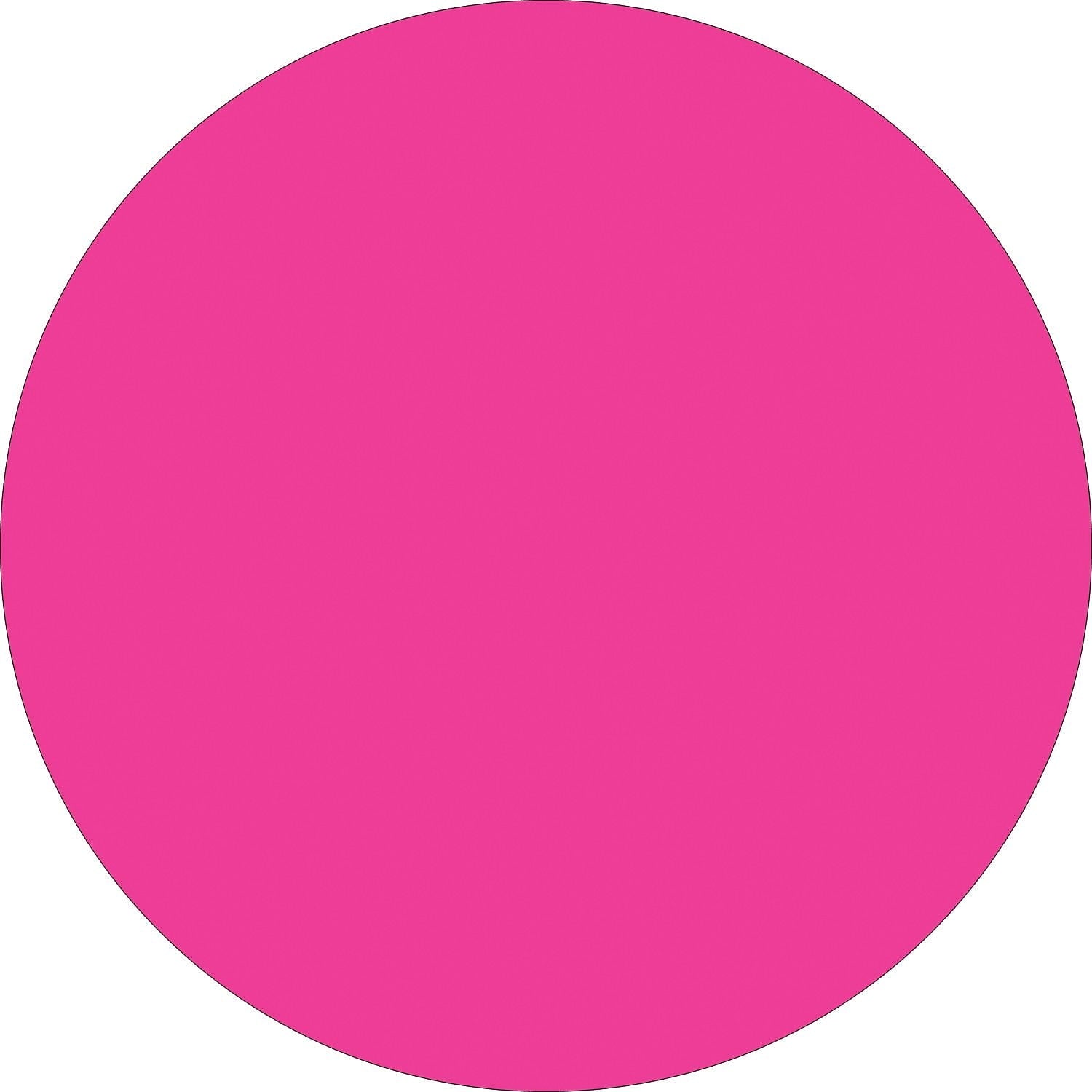 Tape Logic Inventory Circle Labels 4" Fluorescent Pink 500/Roll DL615K