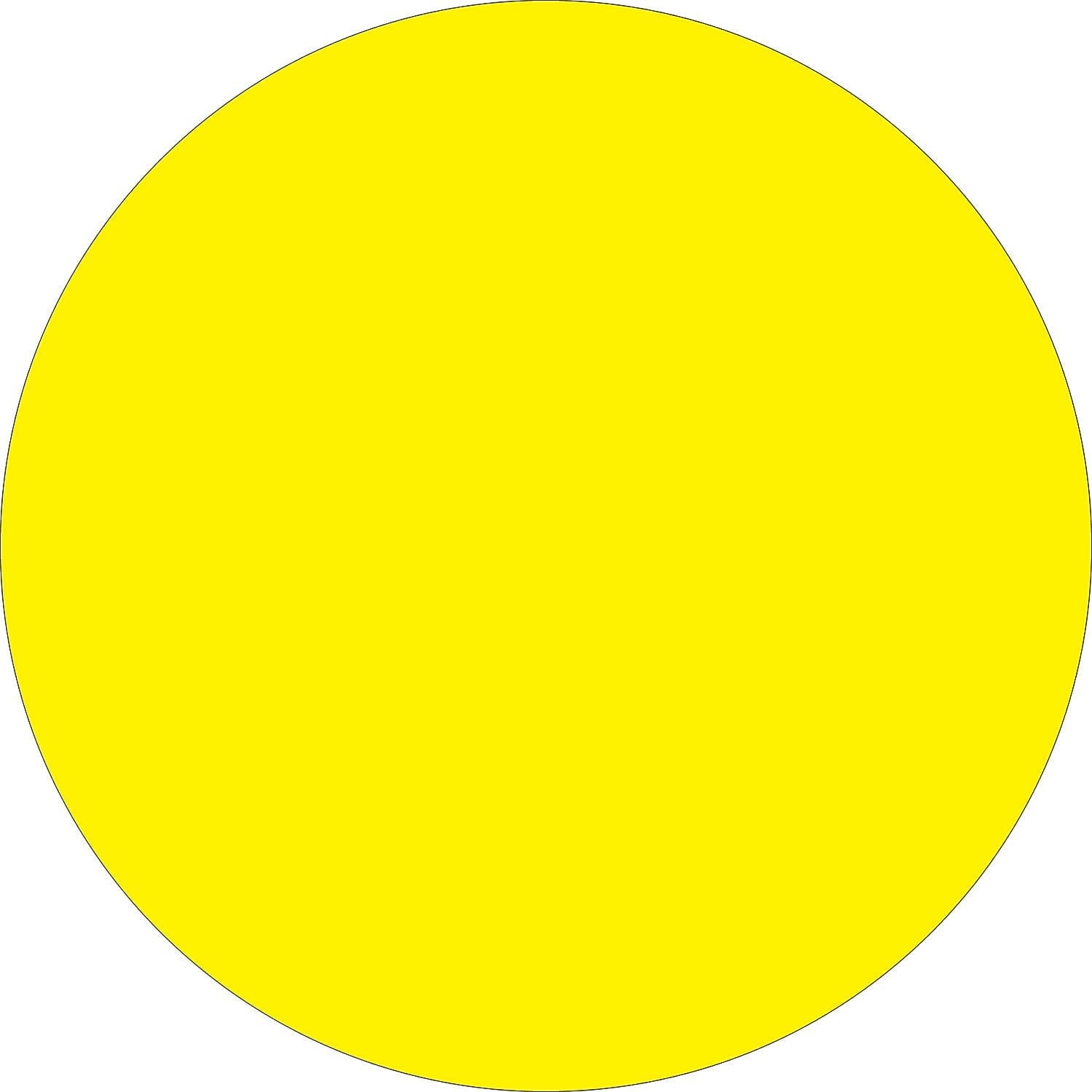 Tape Logic Inventory Circle Labels 4" Fluorescent Yellow 500/Roll DL615L