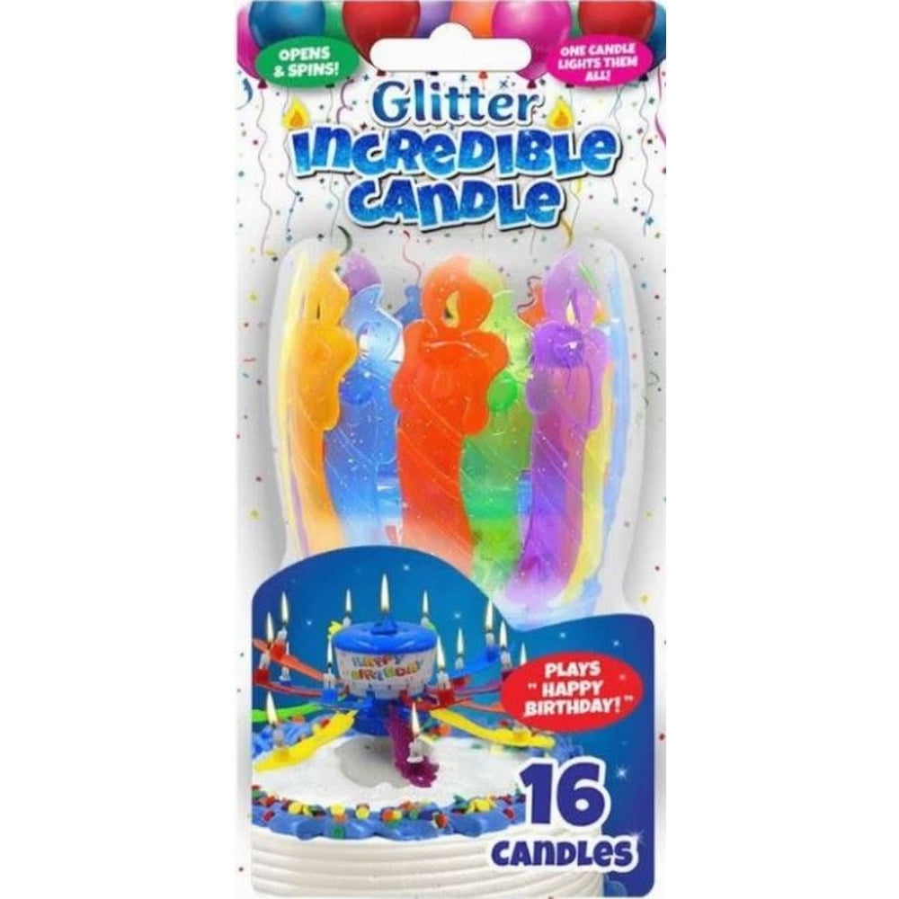 The Incredible Birthday Candles or Cake Toppers - Glitter Candle (Pack of 10)