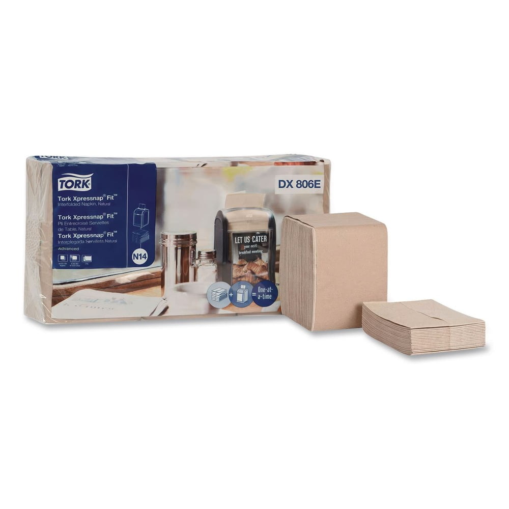 Tork Xpressnap Fit Interfold Dispenser Napkins, 2-Ply, 6.5 x 8.39, Natural, 120/Pack, 36 Packs/Carton -TRKDX806E