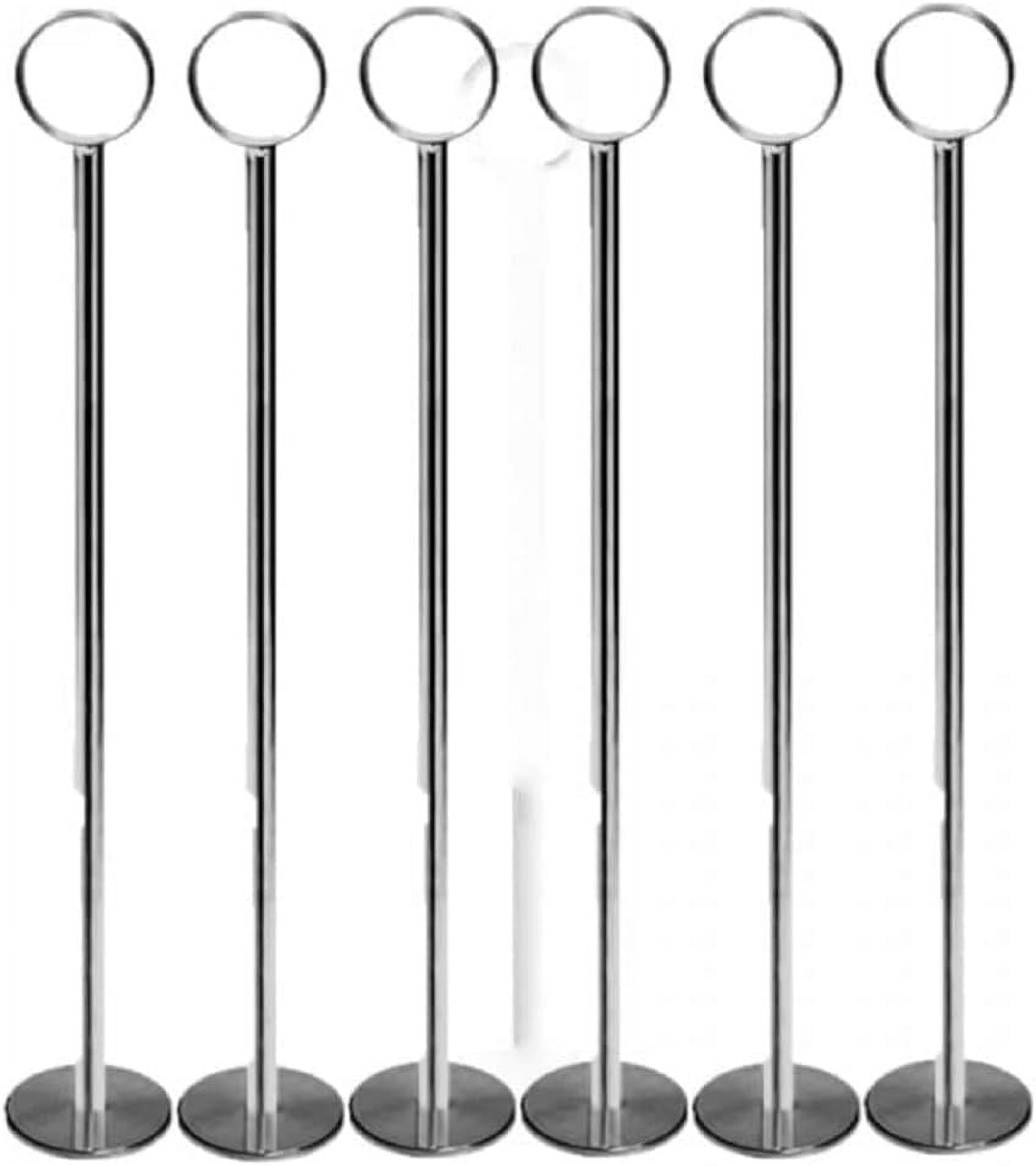TrueCraftware- Set of 6 Chrome 14-1/2” Table Card Holder- Table Number Holders Place Card Holder Wire Picture Holder Small Size Table Card Holders for Photos Food Signs Weddings Restaurants Birthdays