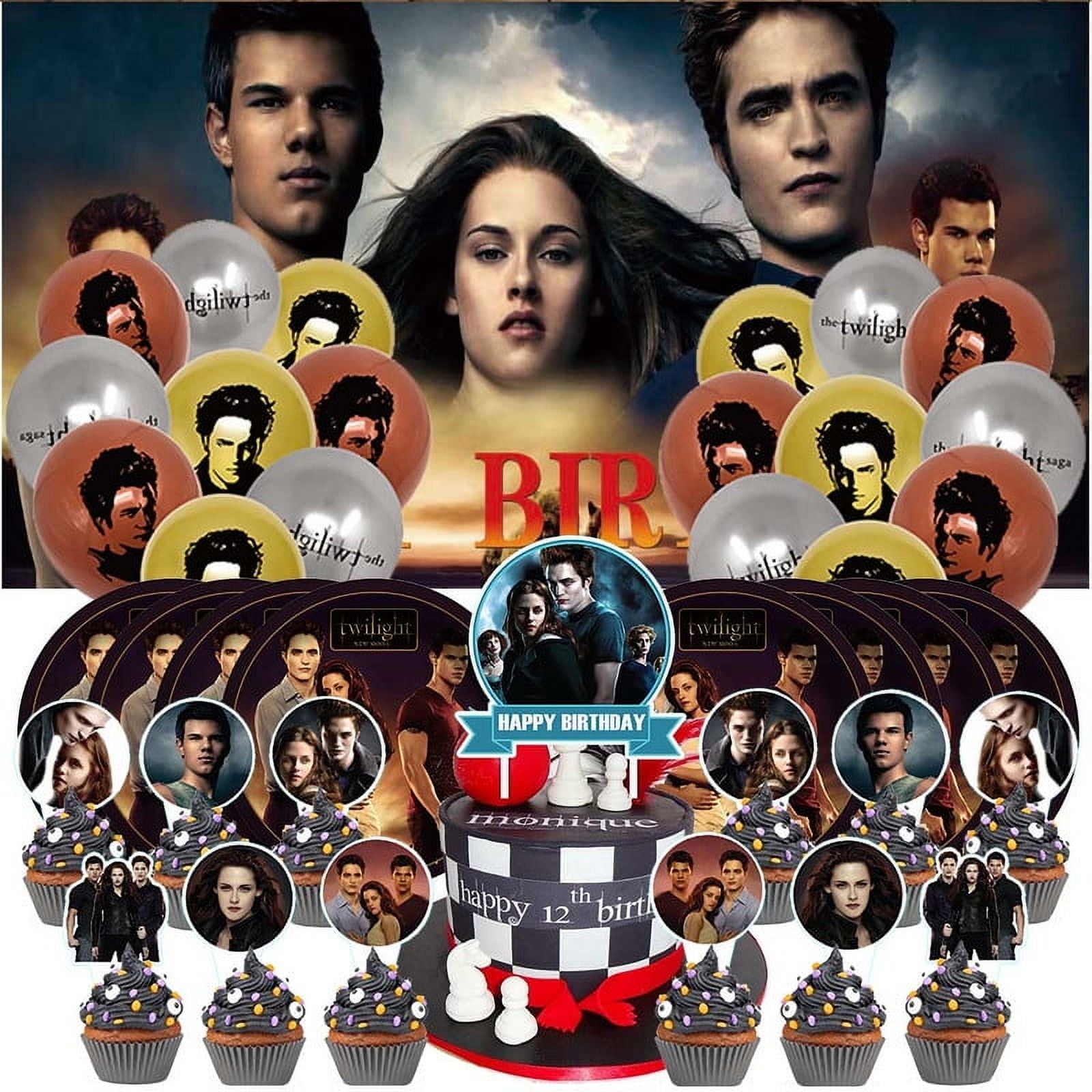 Twilight Balloons Supplies Party Decor Plates Decorations Banner Cake Topper Tableware Banner Backdrop