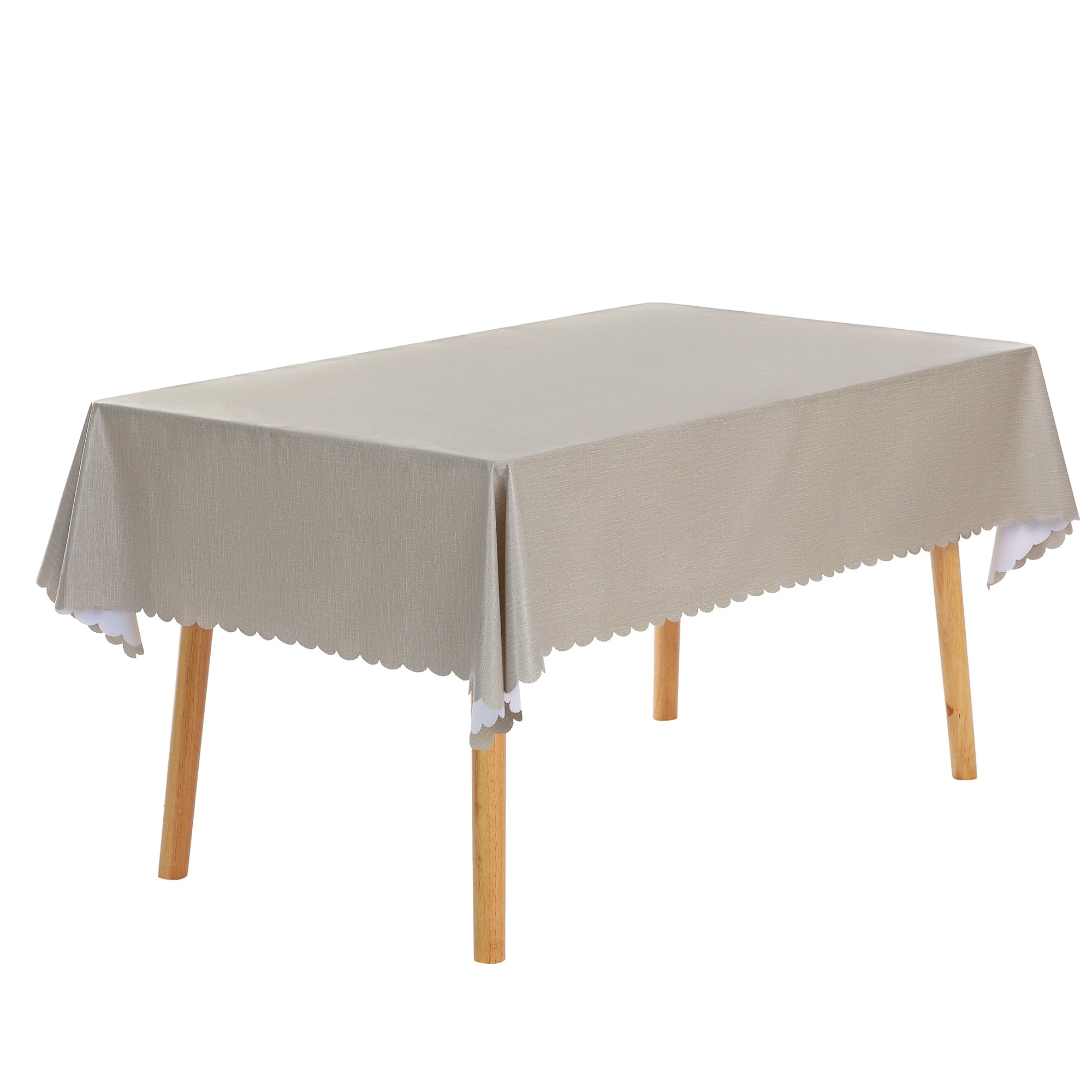 Unique Bargains 1 Pack Rectangle Tablecloth, Oil-Proof, Spill-Proof, and Water Resistance PVC Table Cover for Party Kitchen Dining Room Beige 55" x 71"