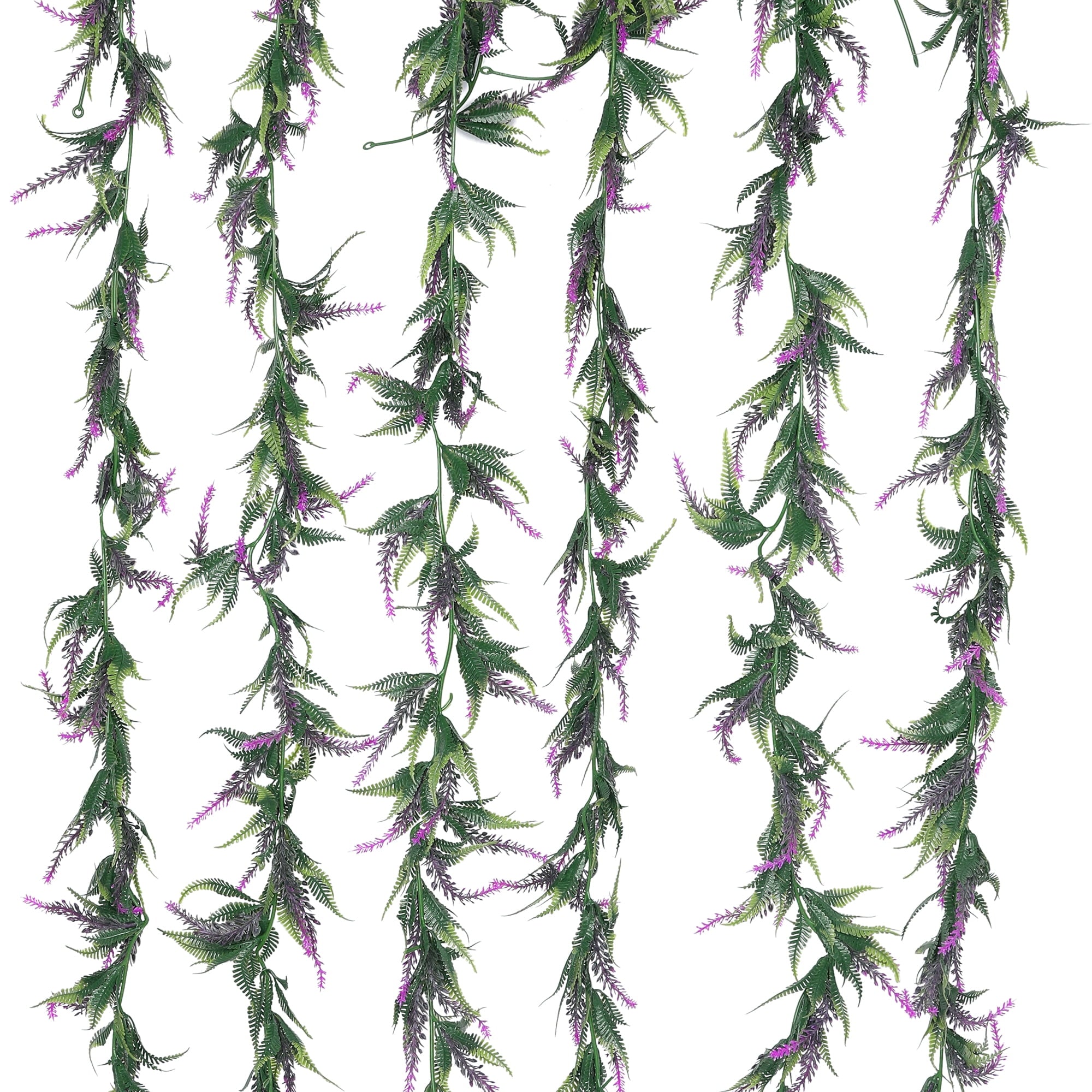 Unique Bargains 6 Pack Artificial Plants Ivy Garland Greenery Vines Decor for Wall Purple