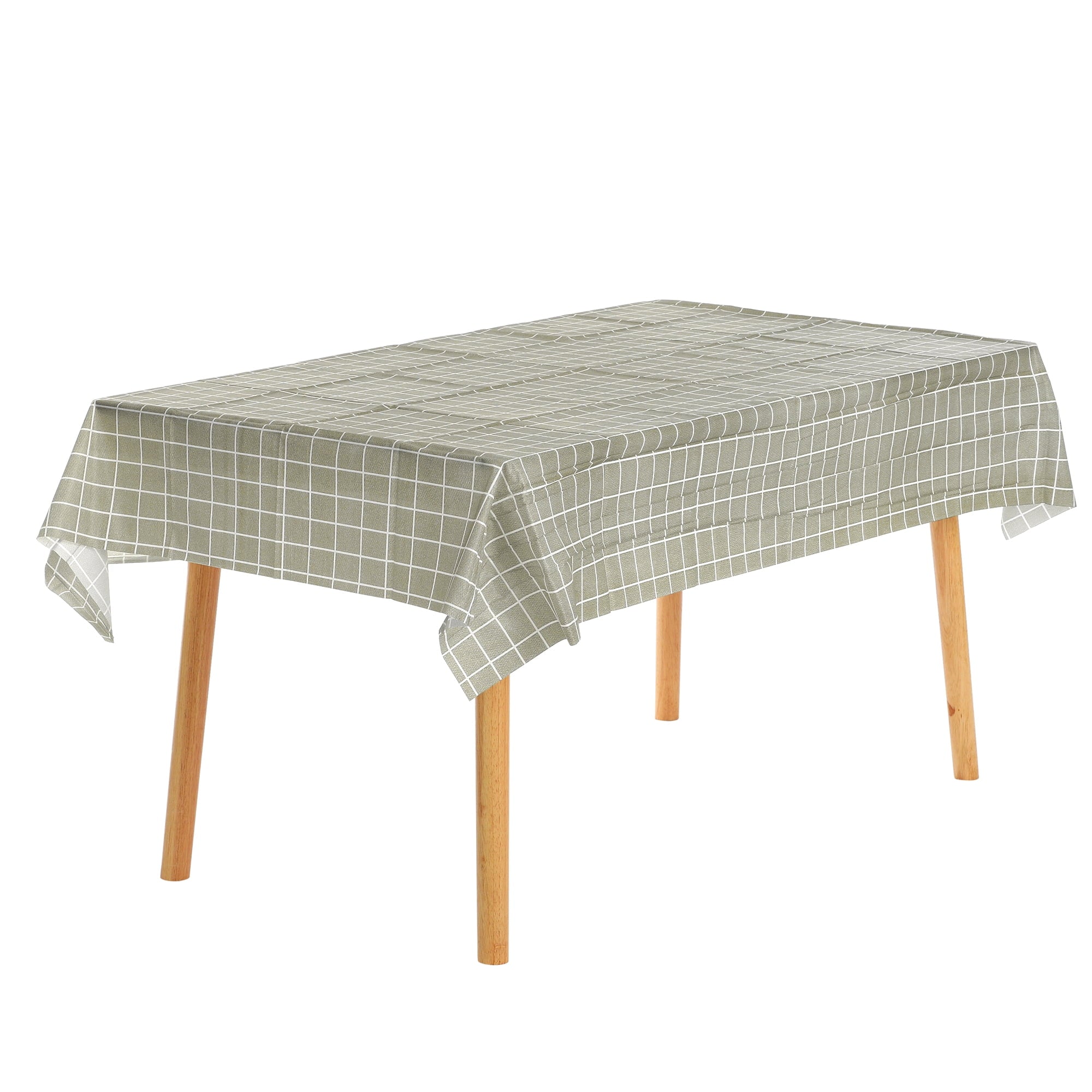 Unique Bargains 6 Pcs Rectangle Wrinkle Waterproof Plastic Table Cover Tablecloth Coffee 54"x60"