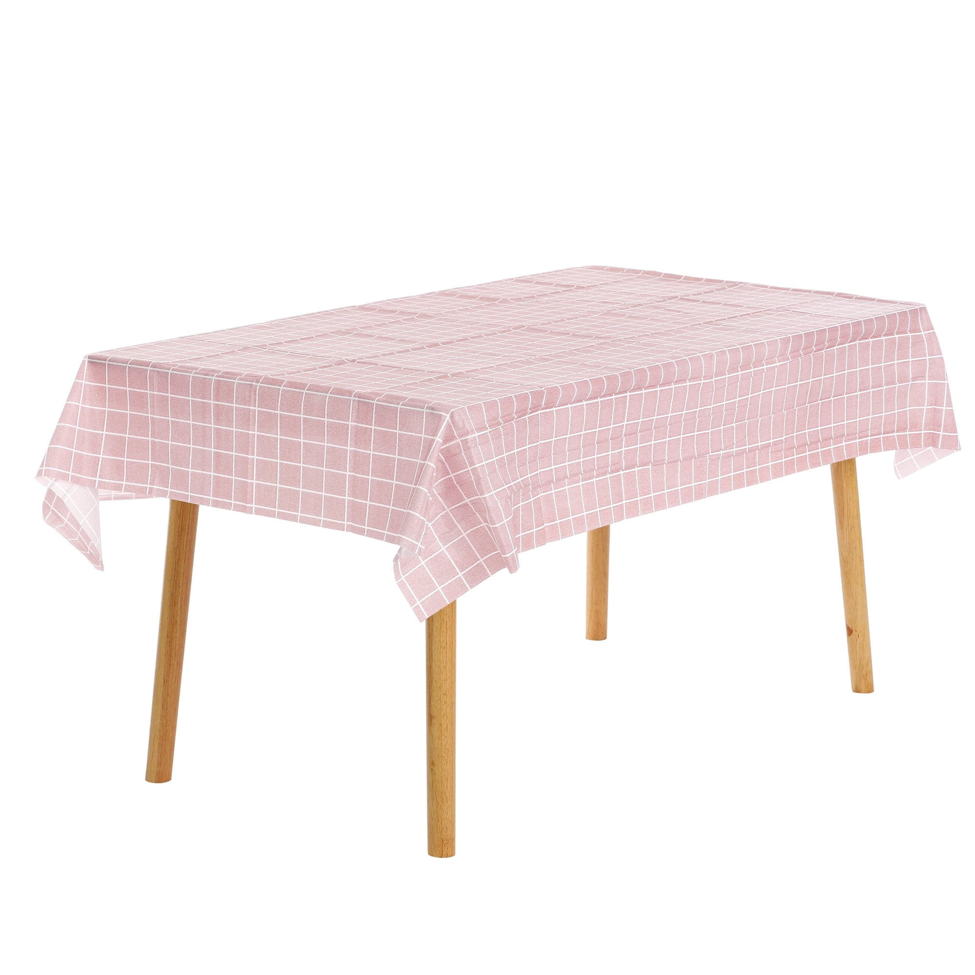 Unique Bargains 6 Pcs Rectangle Wrinkle Waterproof Plastic Table Cover Tablecloth Coffee 54"x60"