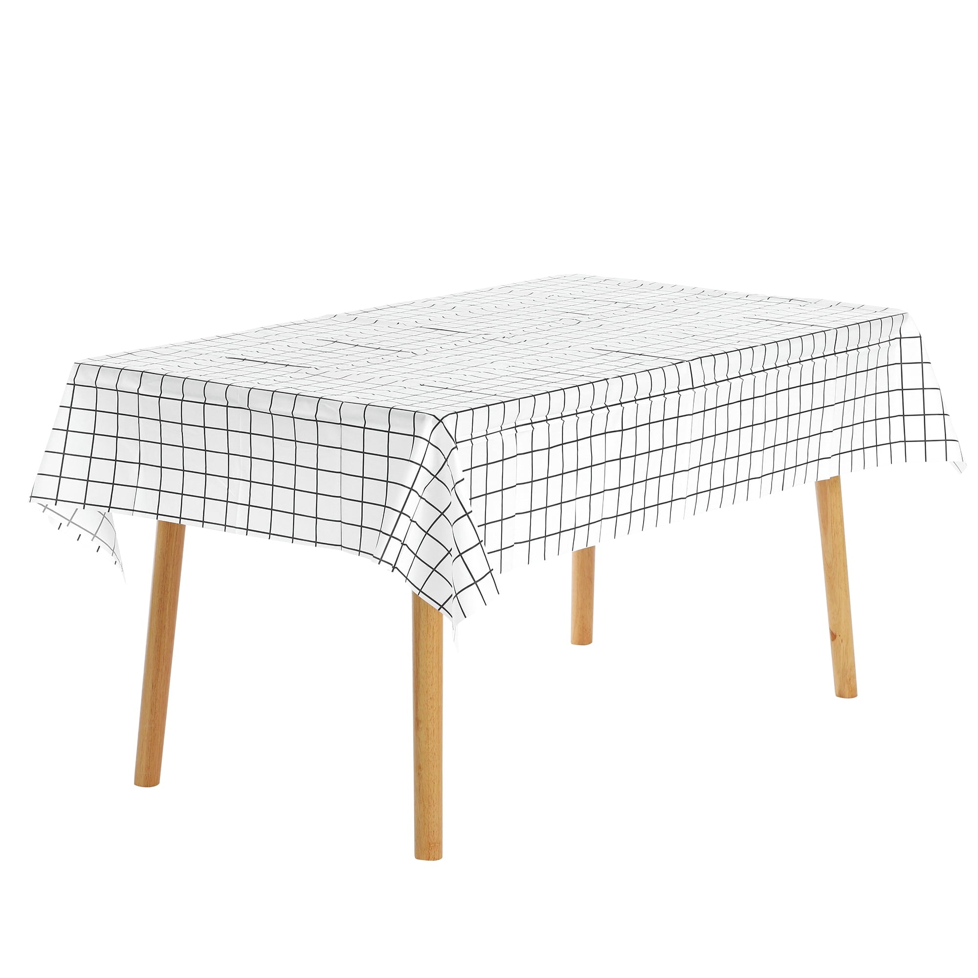 Unique Bargains 6 Pcs Rectangle Wrinkle Waterproof Plastic Table Cover Tablecloth Coffee 54"x60"