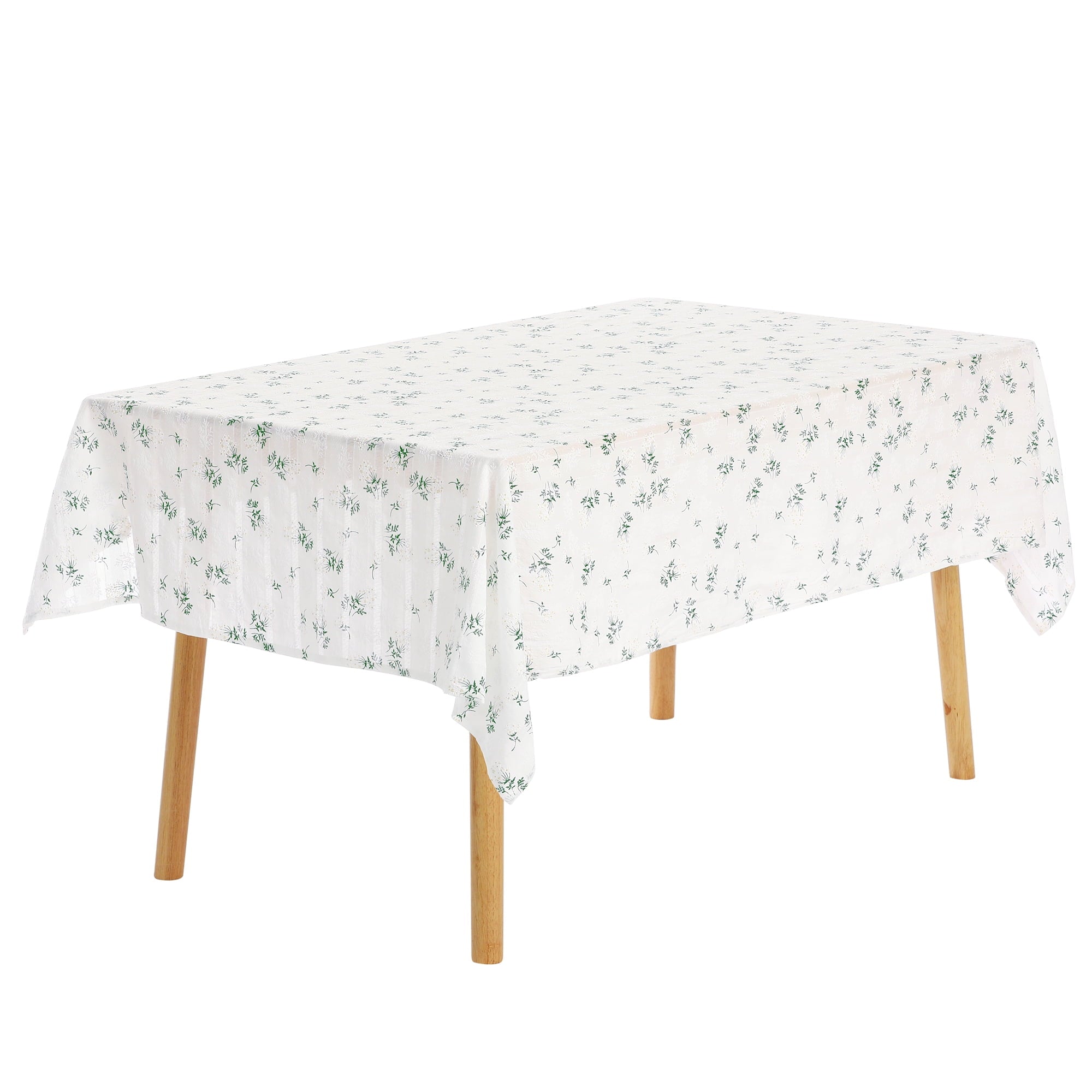 Unique Bargains Rectangle Cotton Linen Fabric Table Cover Tablecloth Tassel 55"x71"