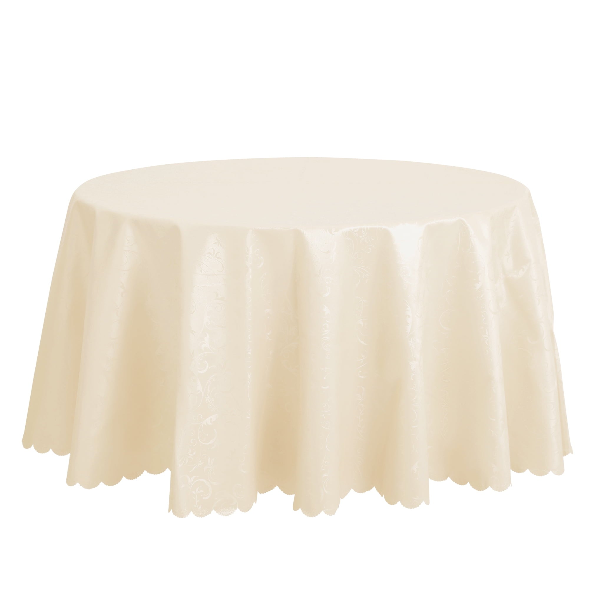 Unique Bargains Round Waterproof Vinyl Tablecloth, Wrinkle-Resistant Table Cover, Suitable Hibiscus Coffee 63x63inch