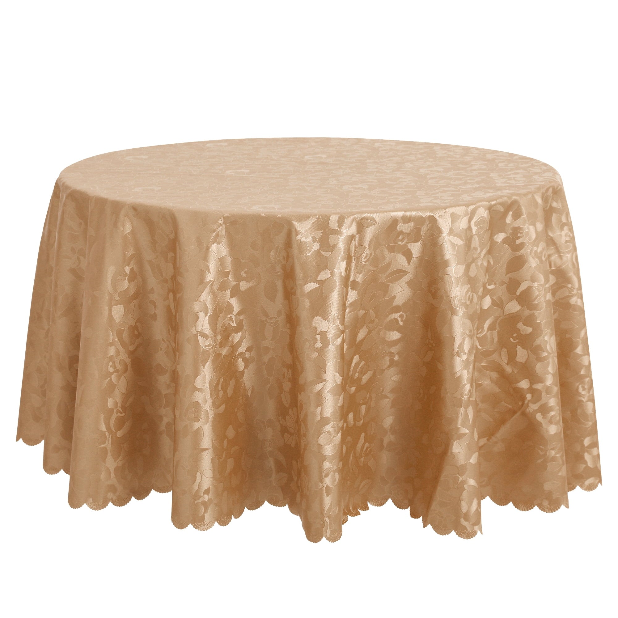 Unique Bargains Round Waterproof Vinyl Tablecloth, Wrinkle-Resistant Table Cover, Suitable Hibiscus Coffee 63x63inch