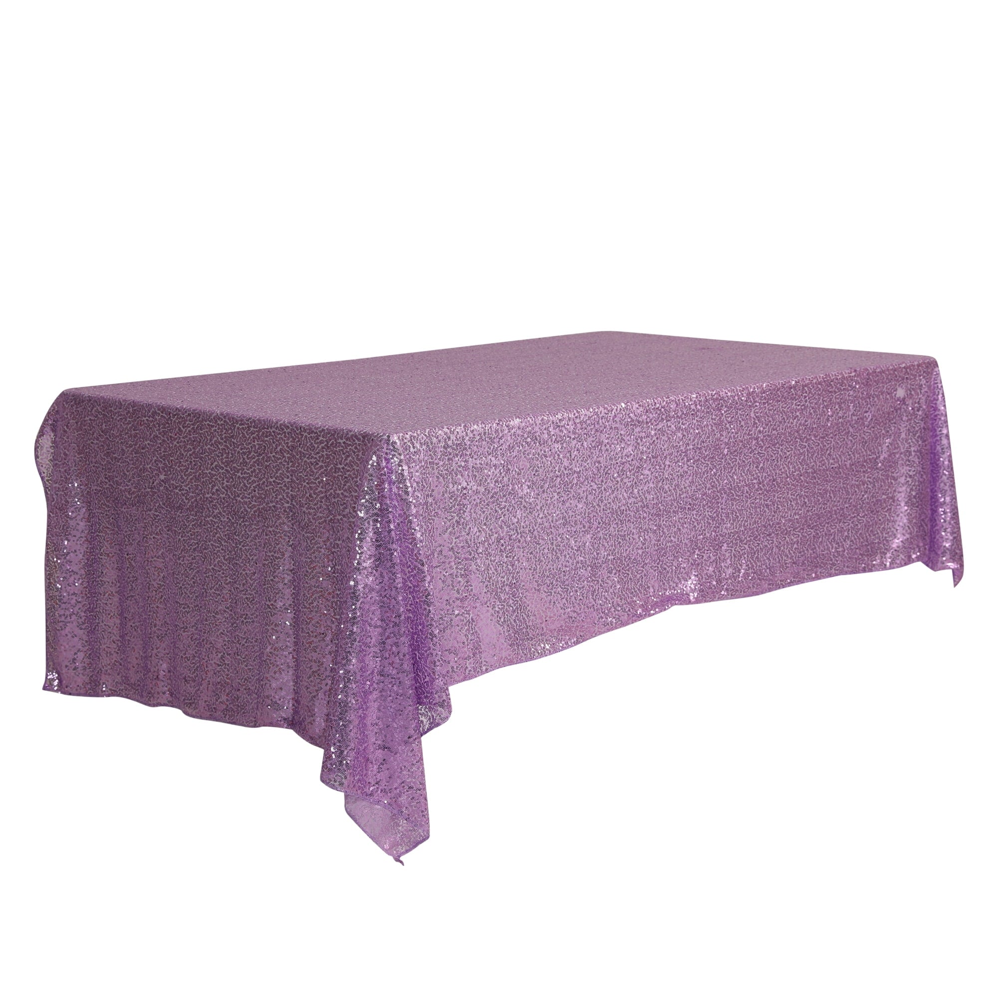 Unique Bargains Sequin Table Covers for Dining Room Parties or Dances Tablecloths Light Purple 71"x71"
