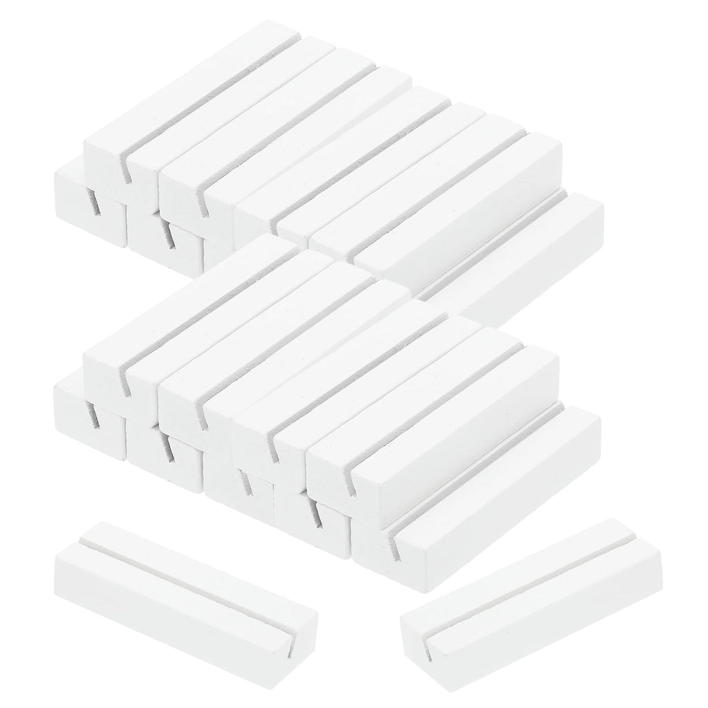 Uxcell Wood Place Card Holder, 20Pcs Table Sign Number Holder Name Stands, White