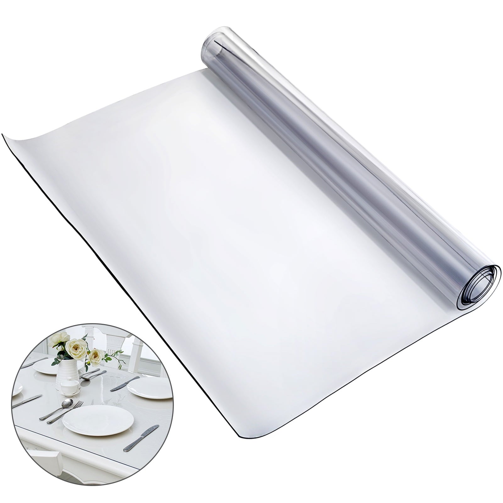 BENTISM 96 x 42 inch Clear Table Cover Protector, 2mm Thick Clear Desk Protector Table Pads, Plastic Tablecloth Table Protector for Dining Room Table