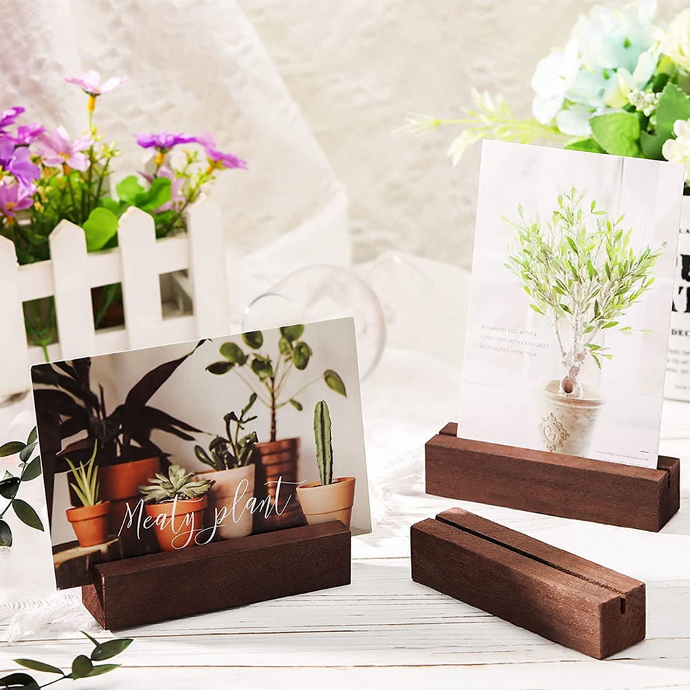 WHAMVOX  12 Pcs Rustic Place Card Holders Wooden Message Box Table Sign