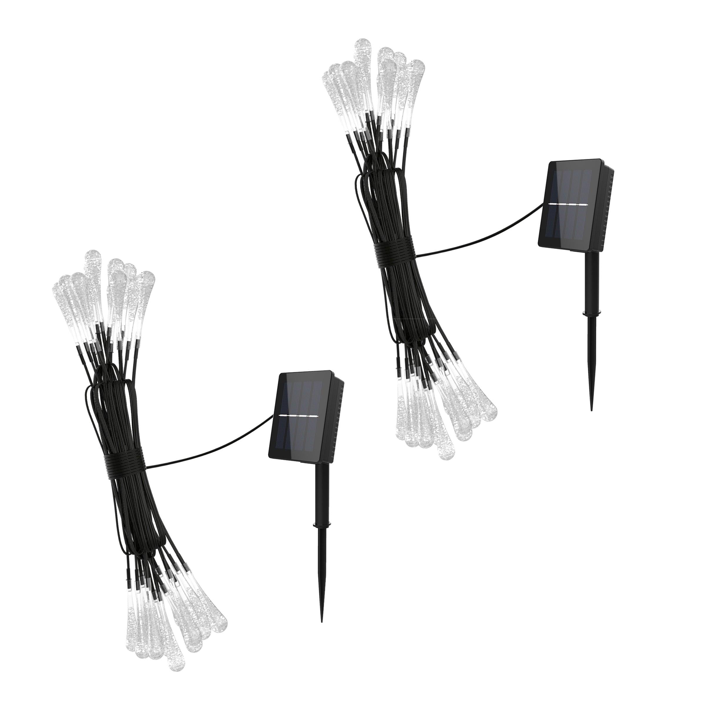 Pure Garden 20.5FT Outdoor Solar String Lights 2-Pack with 8 Light Modes
