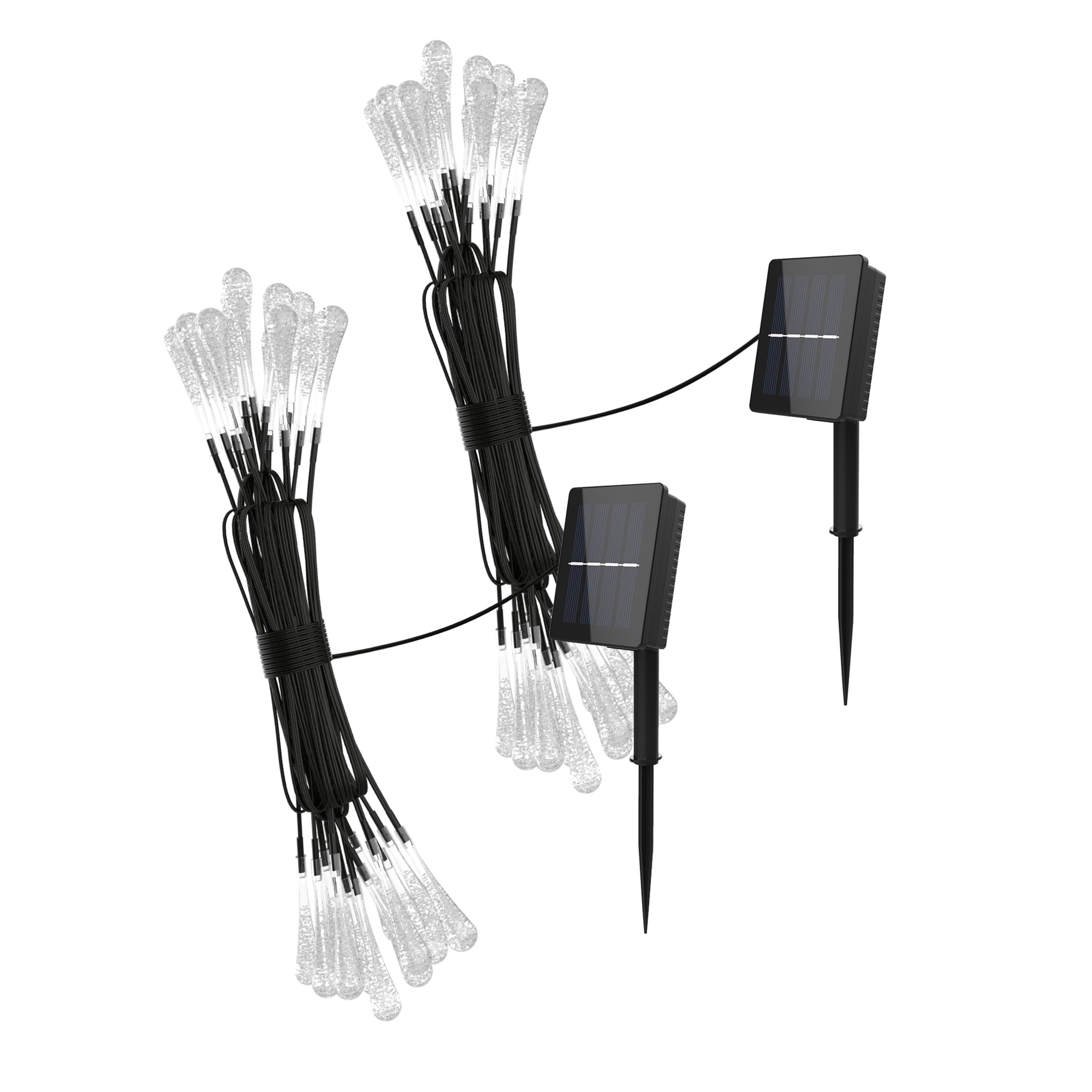 Pure Garden 20.5FT Outdoor Solar String Lights 2-Pack with 8 Light Modes