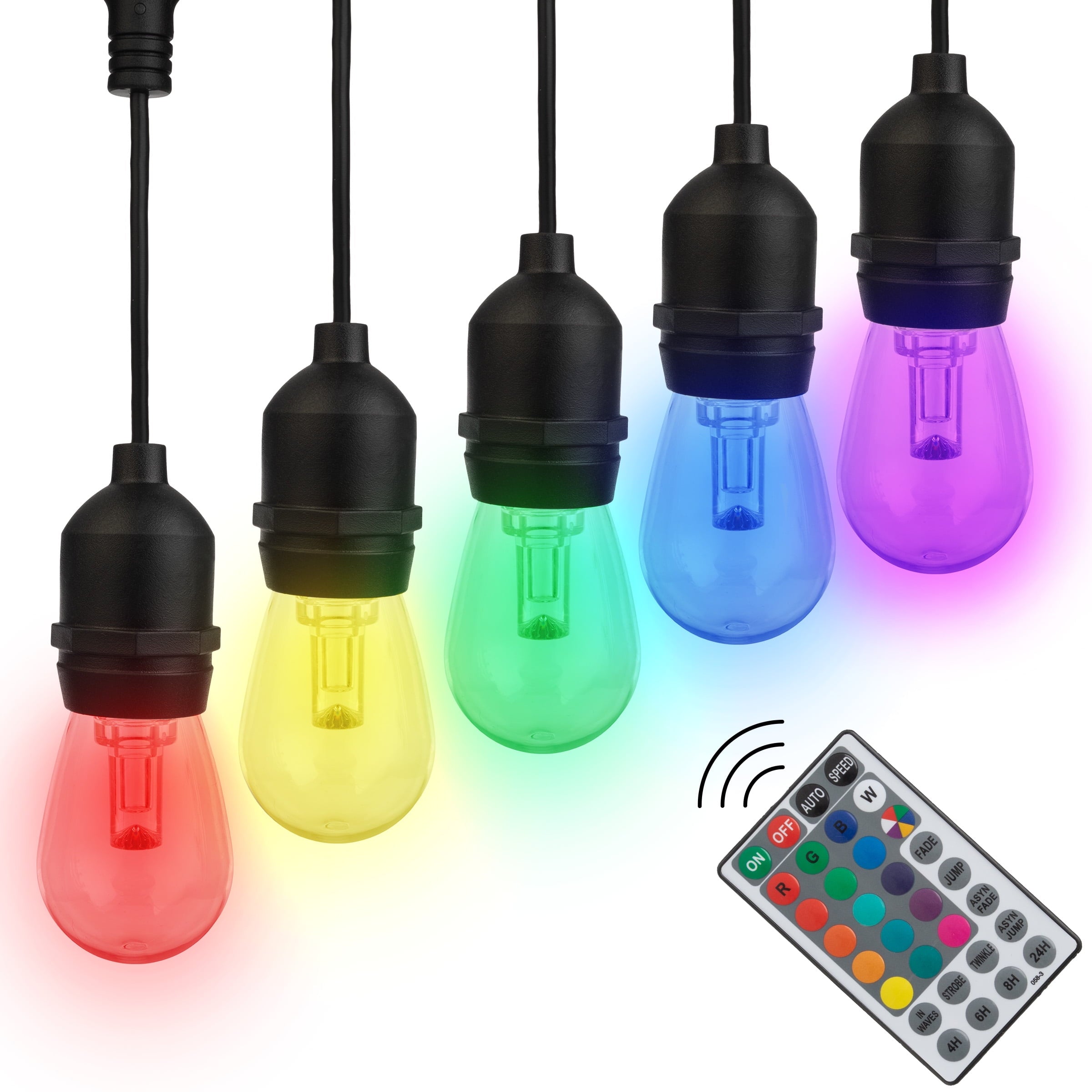 Pure Garden 50FT Outdoor String Lights with Vintage-Style LED Edison Bulbs