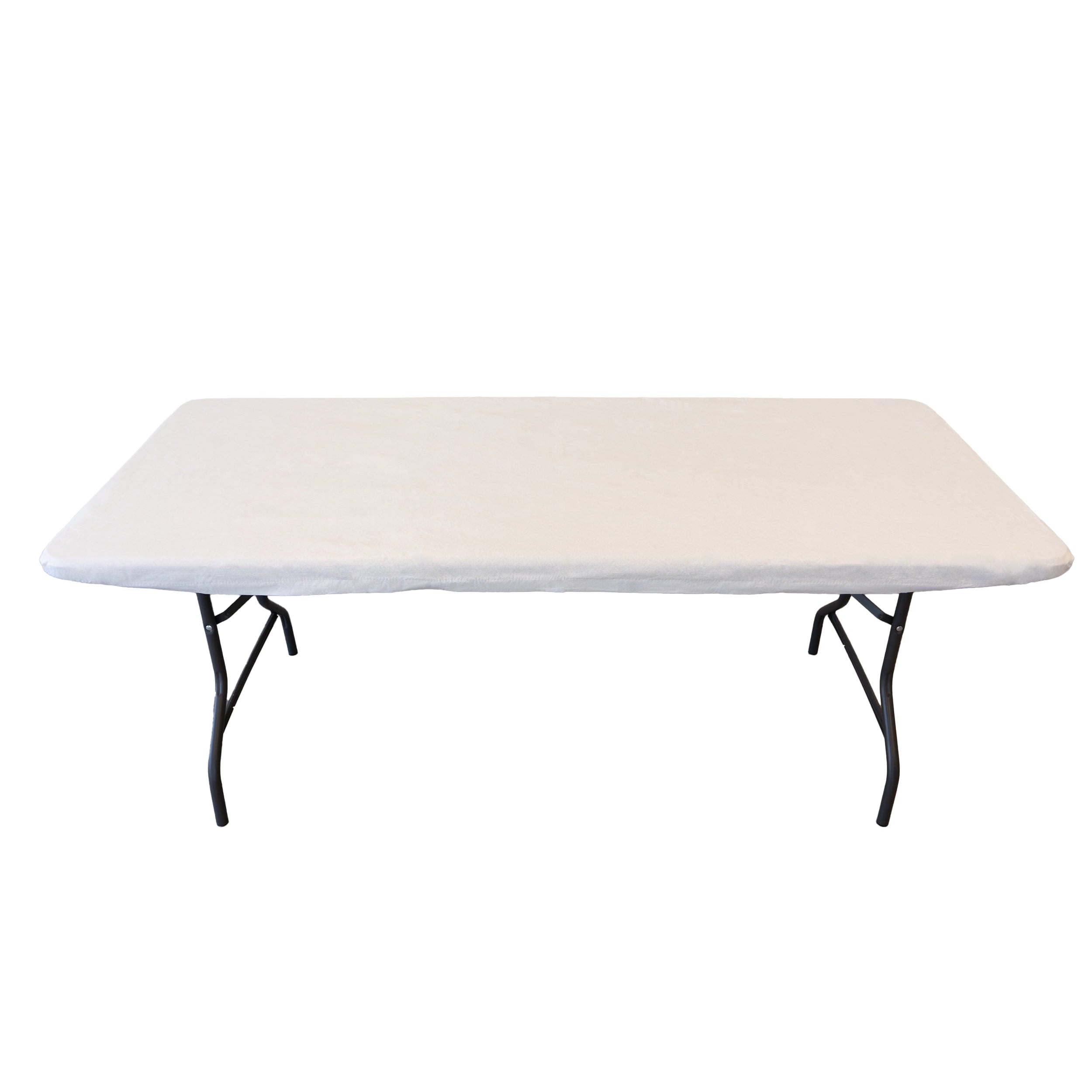 Waverly Inspirations Rectangular Elastic Fitted Table Cover Waterproof Vinyl Tablecloth With Flannel Backing, 6Ft Table, 72" x 30", Gingham Plaid, 4 PK