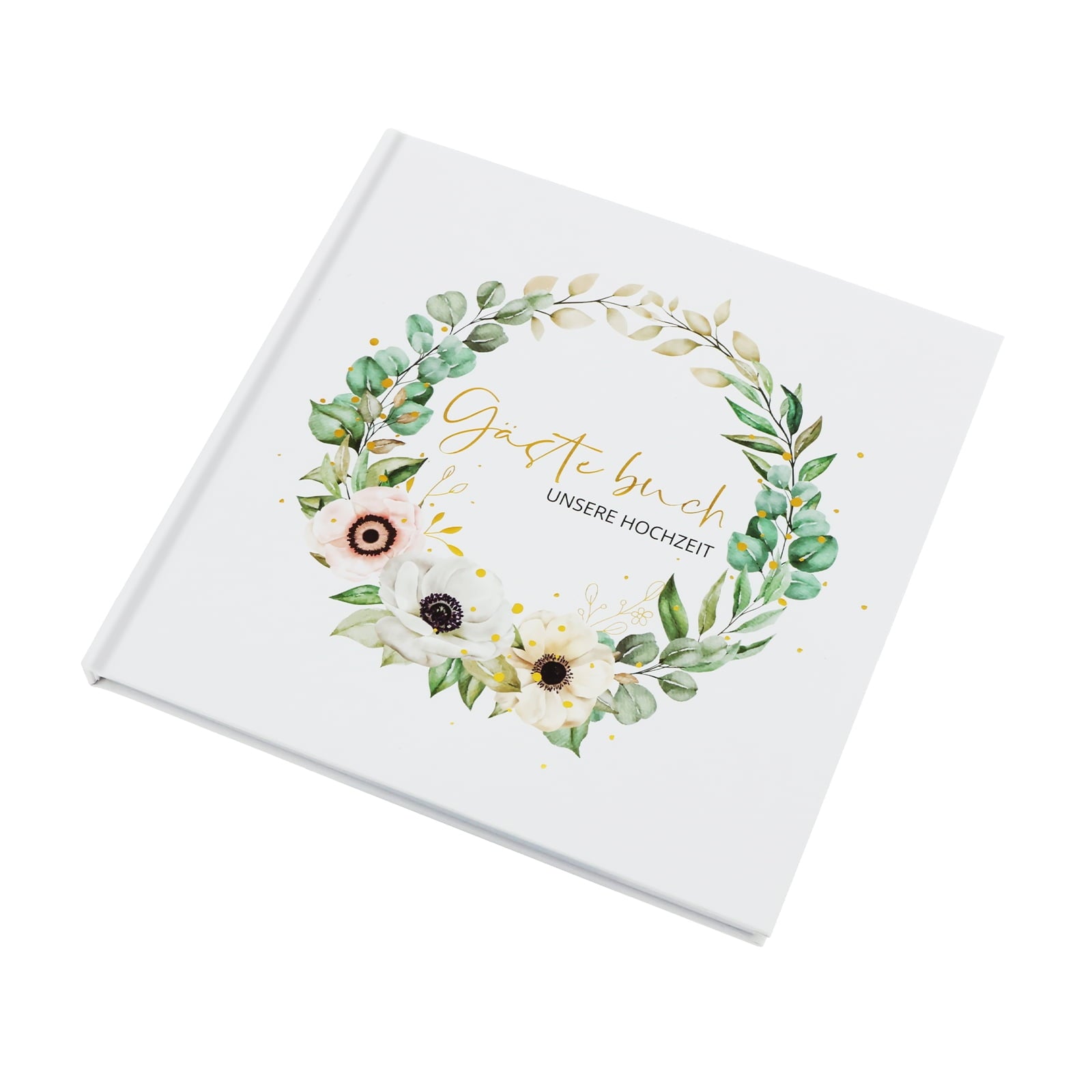 Wedding Guest Book 120 Pages Elegant Flower Pattern Wedding Sign Book Hard Cover Personalized Guest Signature Album for Party Reception Engagement