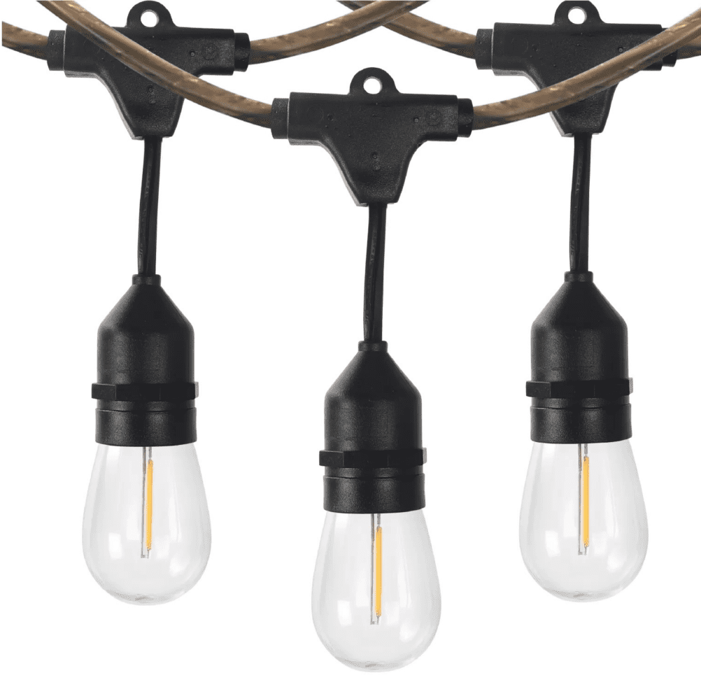 Wiiloke Outdoor 20 ft plug-in 10 S14 Bulbs Soft White LED Firefly Cord String Lights