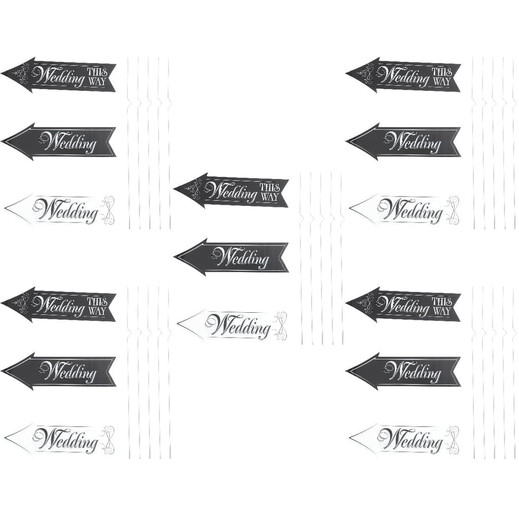 Worgeous 5 Sets  Wedding Directional Signs Wedding Signs for Ceremony and Reception
