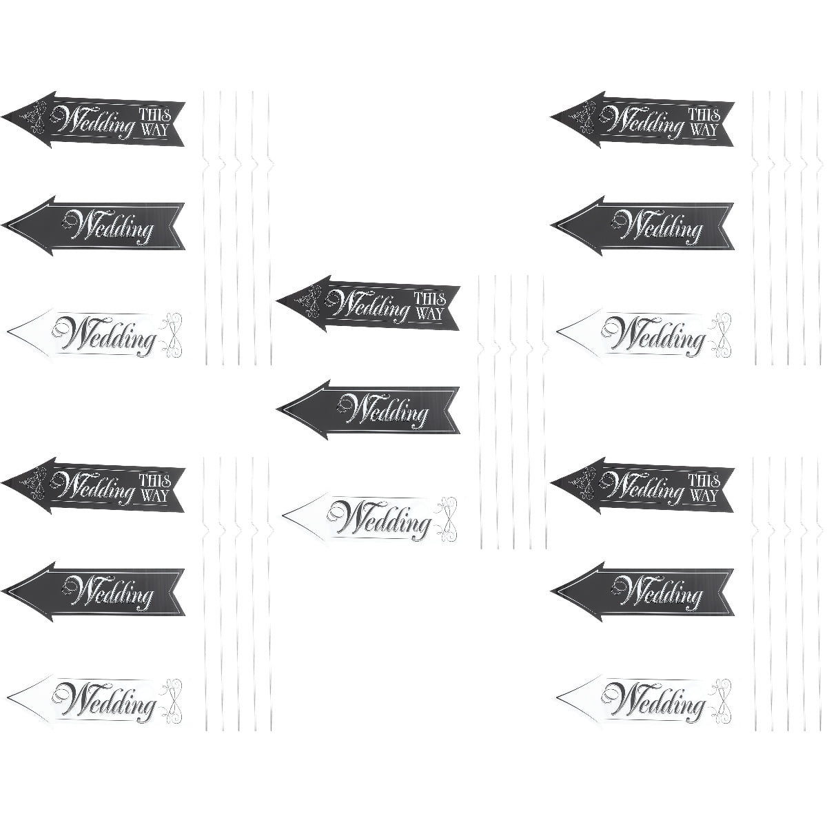 Worgeous 5 Sets  Wedding Directional Signs Wedding Signs for Ceremony and Reception