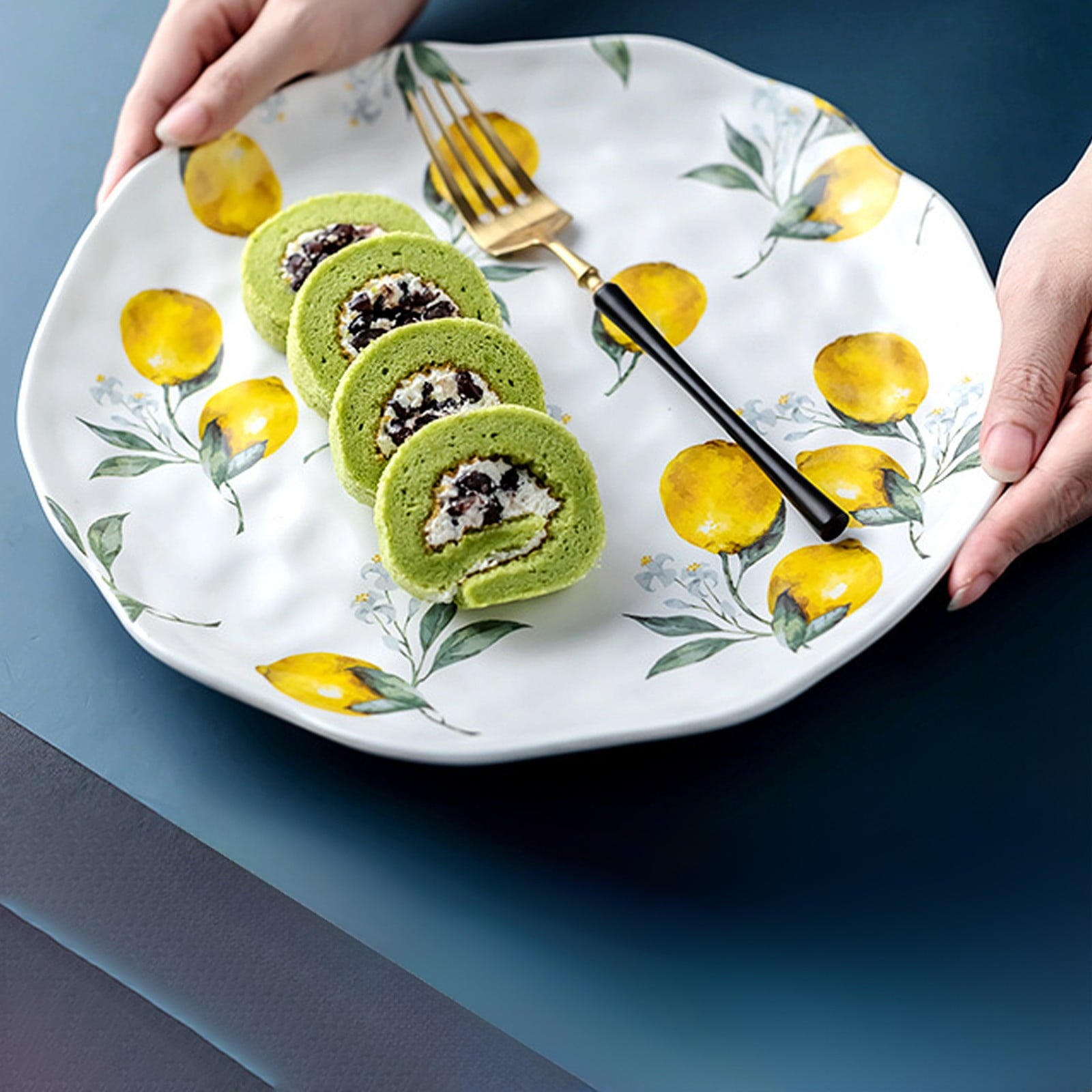 Yellow Yellow Ceramic Lemon Shaped Decorative Plates For Dessert Fruit Serving Coffee Table Kitchen Household Tableware Dish Set And Afternoon Tea Accessories