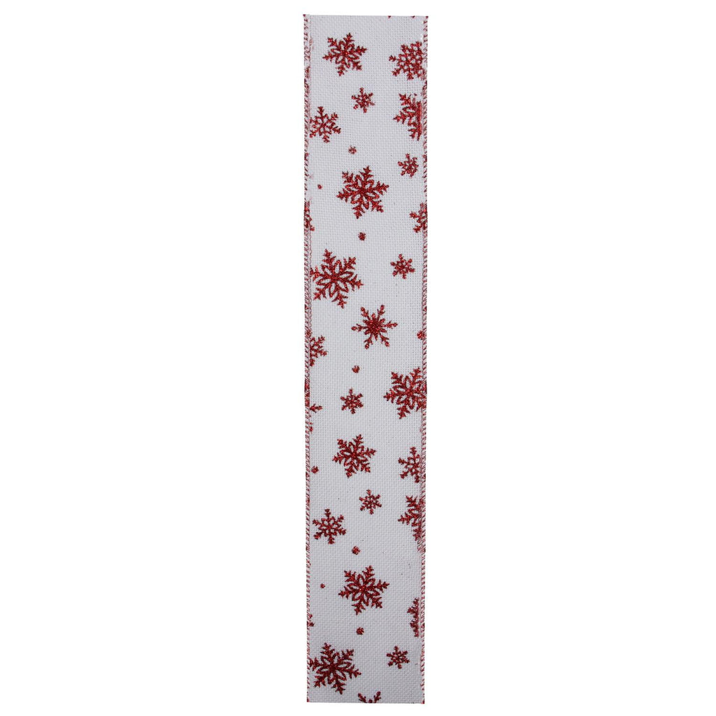 Snowflakes Burlap Wired Christmas Craft Ribbon