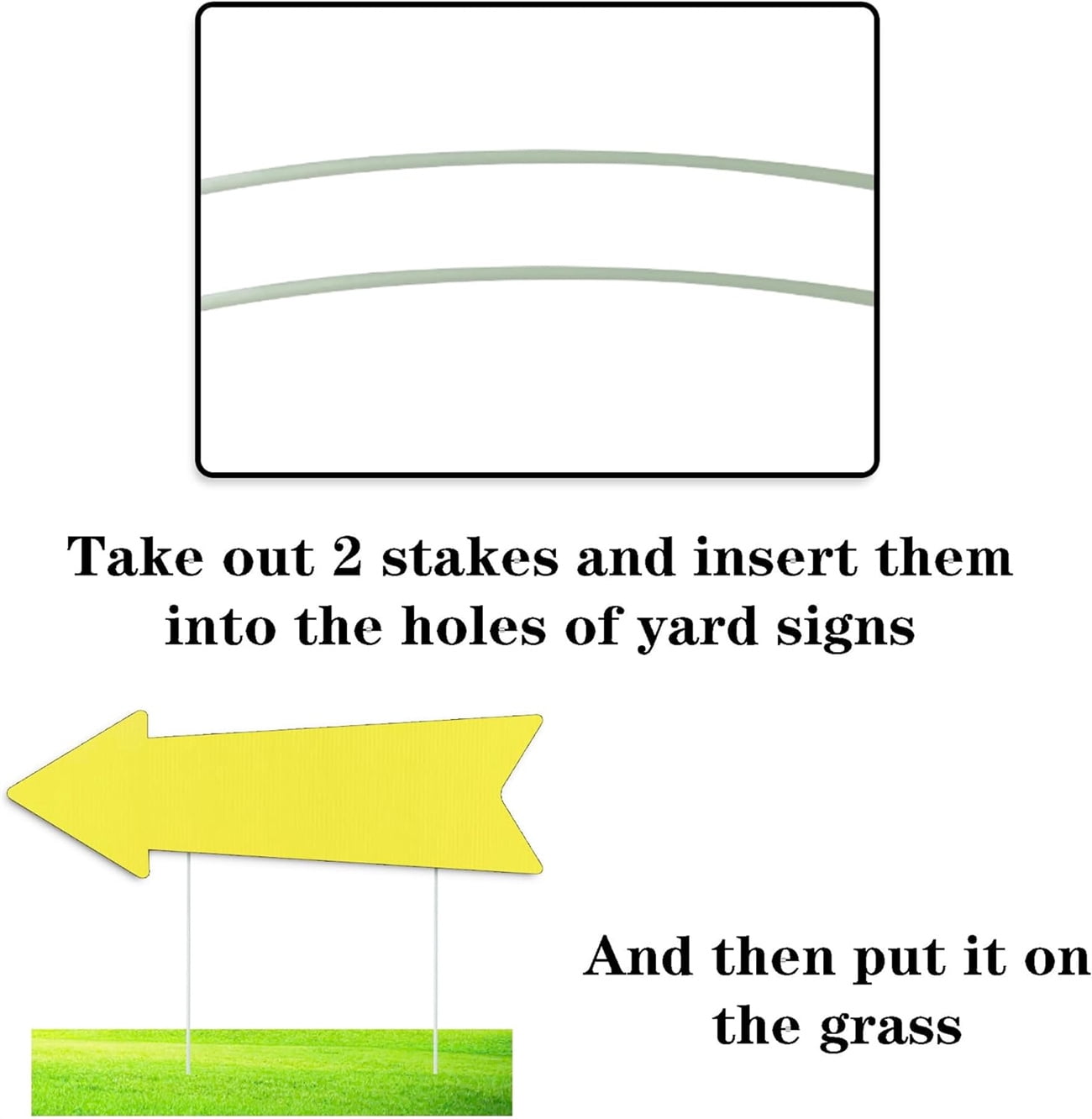 10 Pack Blank Yard Signs,Bexikou Yellow Arrow Signs with Stakes, This Way Directional Arrow Yard Sign,Wedding Yard Signs,Birthday Party Welcom Signs for Outdoor Lawn Garden