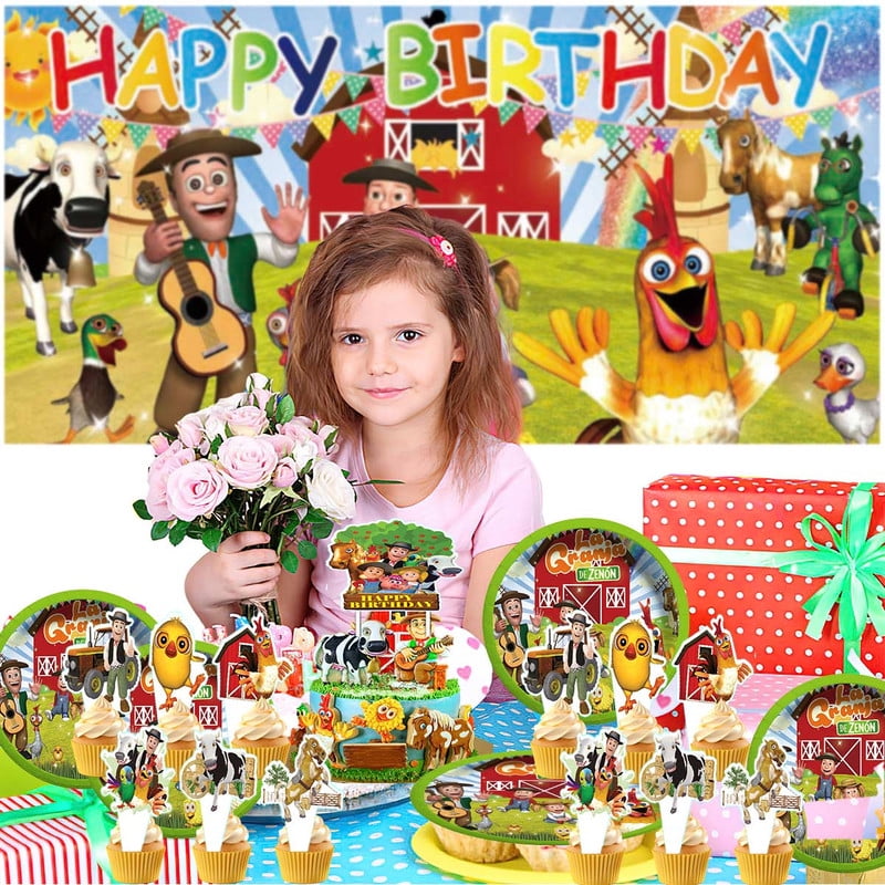 La Granja de zenon Balloons Plates Party Supplies Decoration Birthday Cake Topper Decor Banner Backdrop Tableware