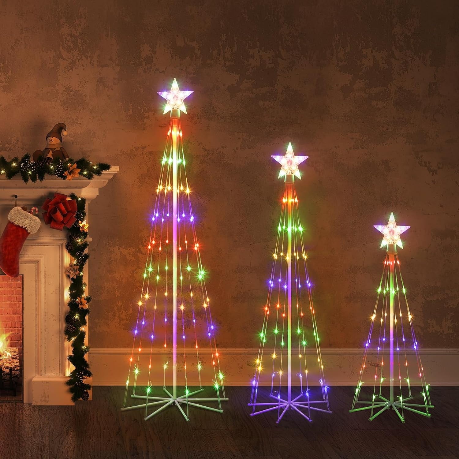 Solar Powered 10 in 1 Red and Green Candy Lights Outdoor Decorative String Lights Waterproof Energy Efficient Solar Candy Lights Ideal for Holiday Party Garden Patio Christmas Decorations