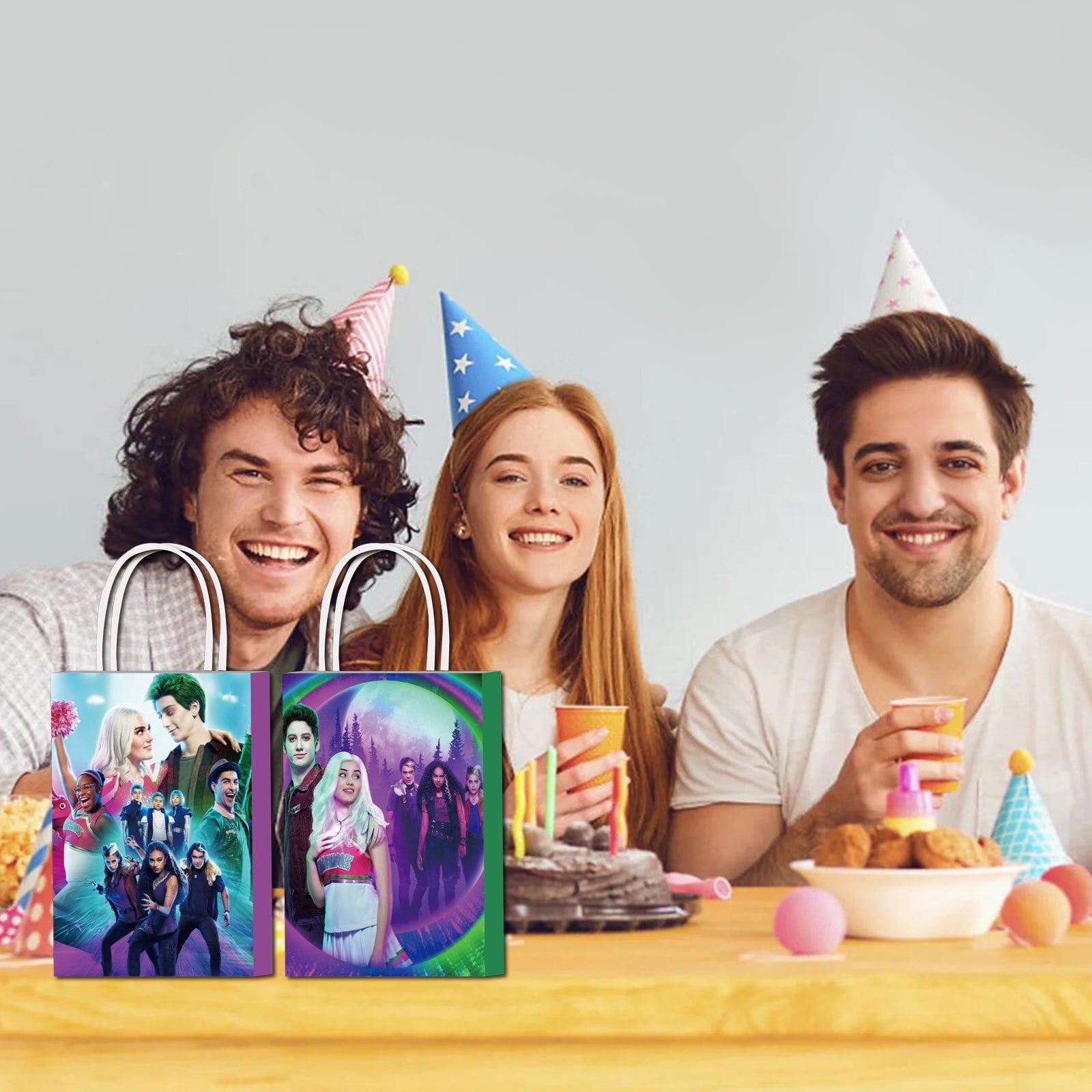 16 Pcs For Zombies Party Favor Bags – 2 Styles with Handles, Gift Bags for Birthday Parties, Themed Celebrations, Events