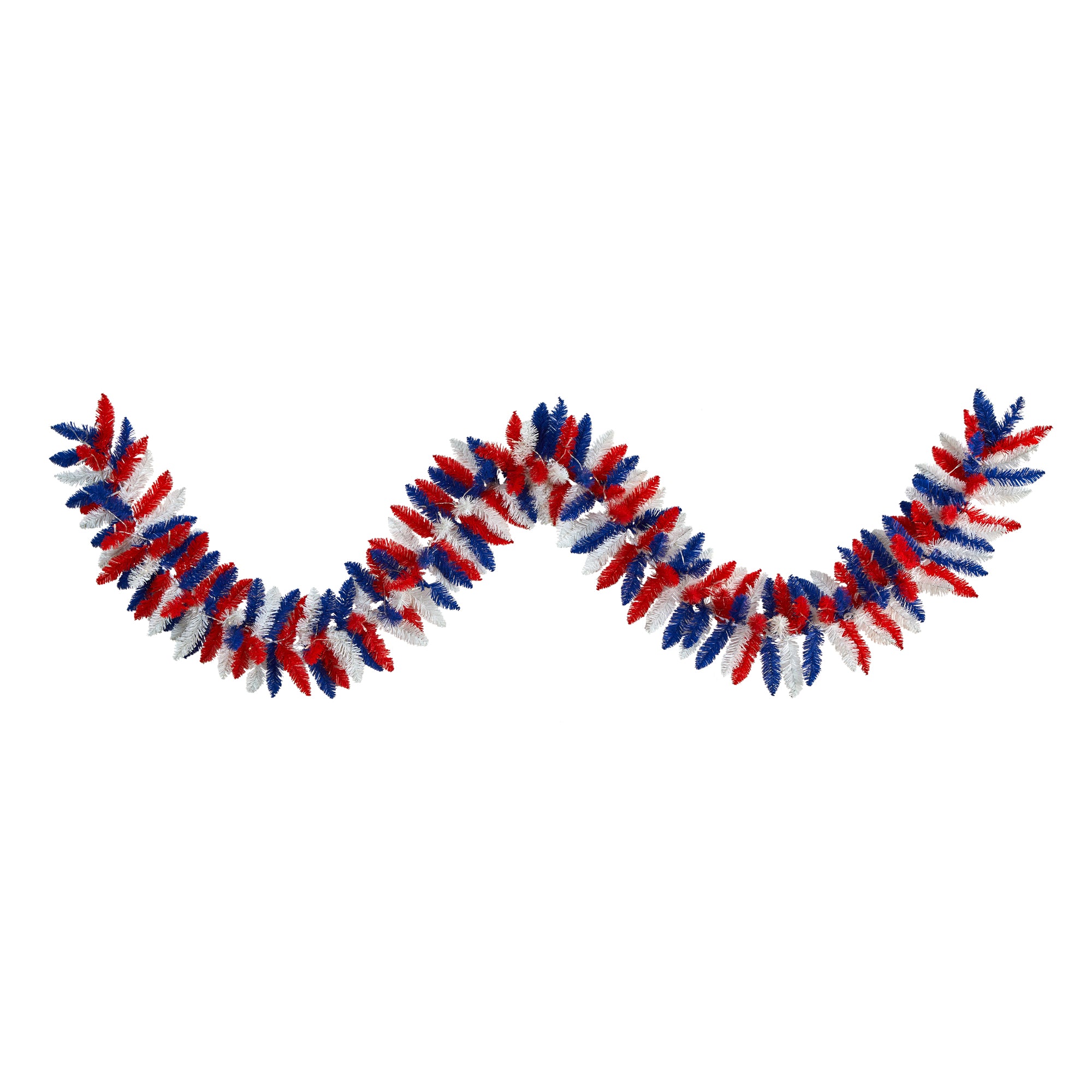Nearly Natural Patriotic Full Prelit Battery Operated Garland, 108" (Assorted Colors)