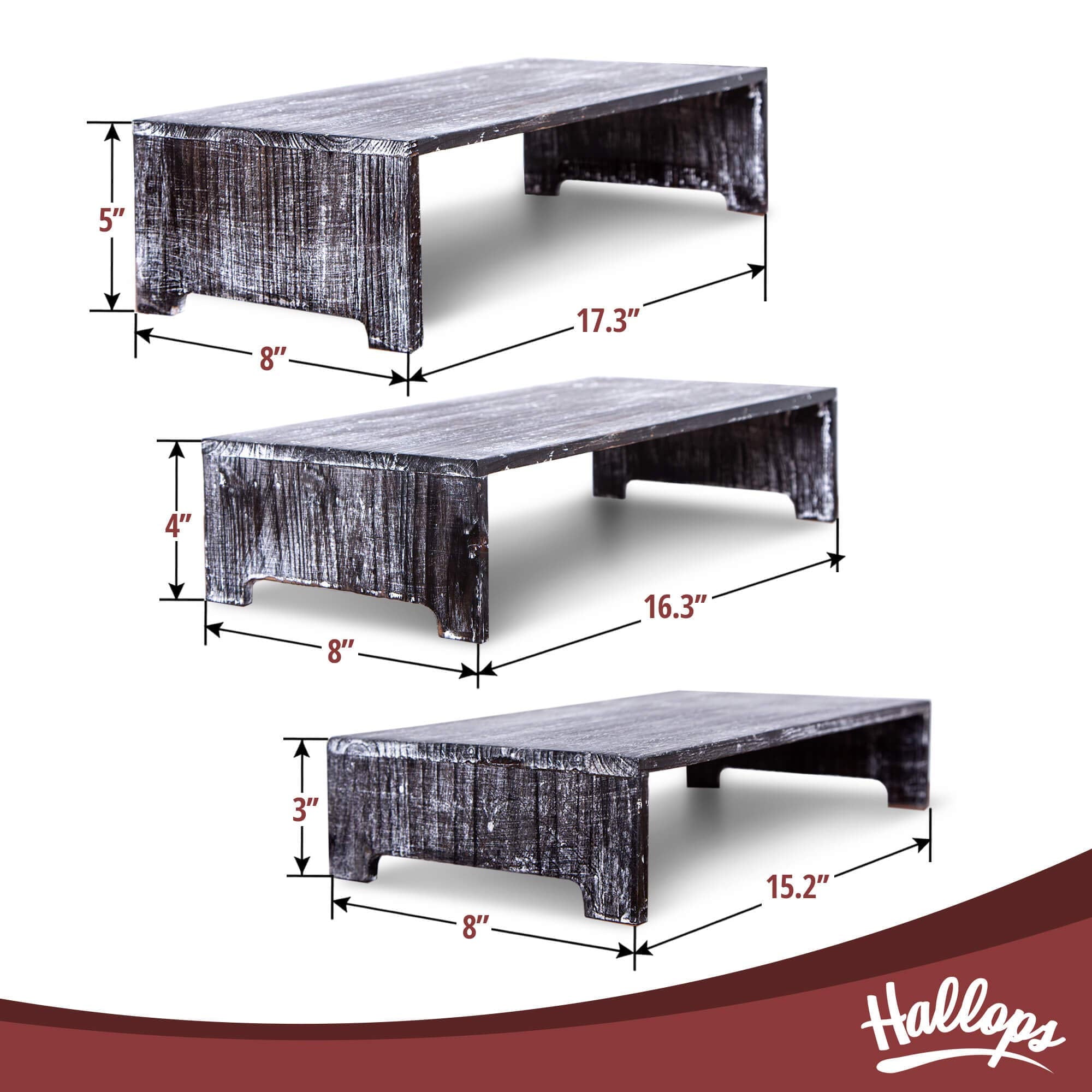 Hallops Wooden Cupcake Stand - 3 Tier Retail Display Table for Pastries, Desserts, and Merchandise. Perfect for Craft Shows and Markets.