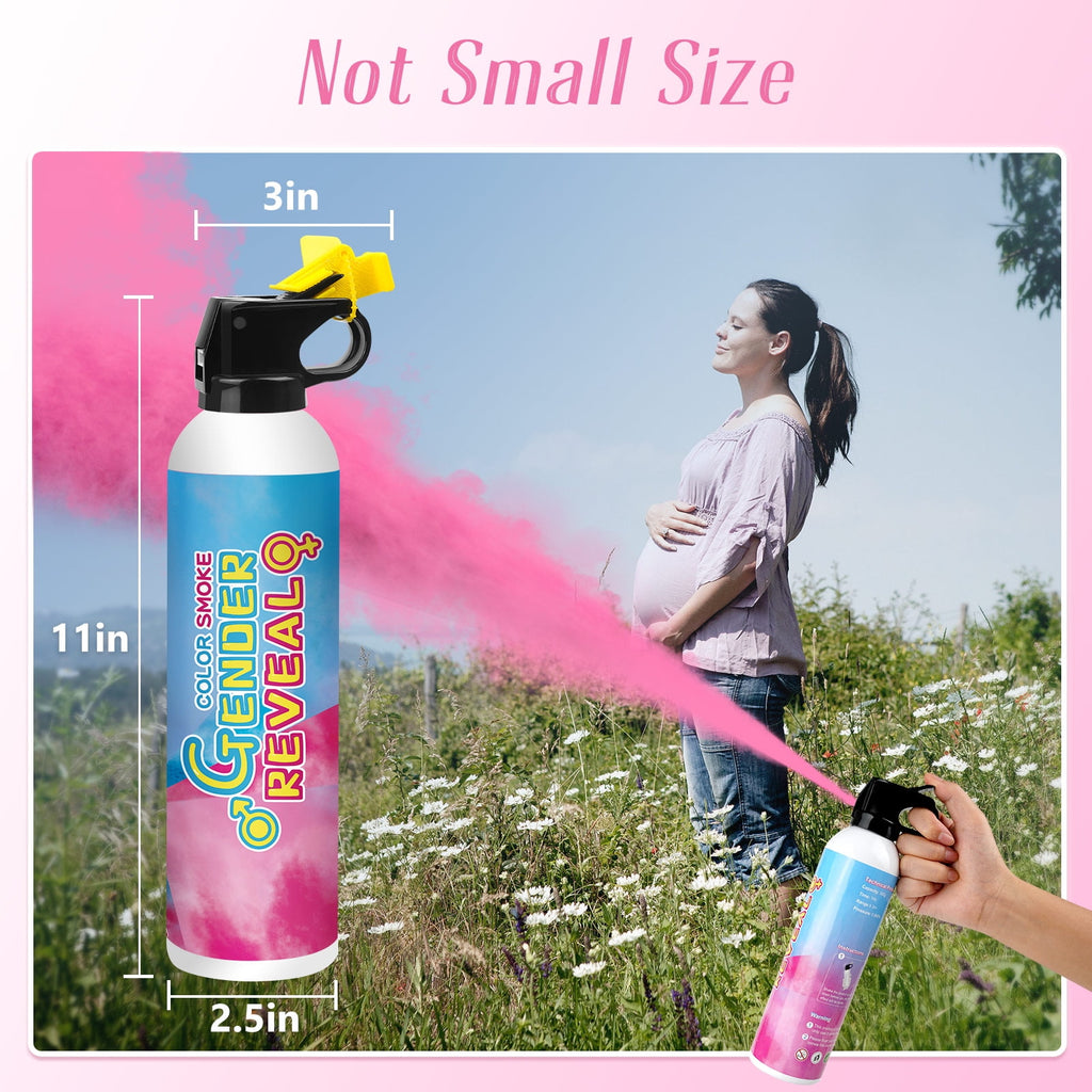 Gender Reveal Confetti Powder Cannon, Boy Blue and Girl Pink Gender Reveal Poppers - He or She Smoke Bomb Baby Shower Baby Party Decorations Supplies Sticks 2PACK PINK