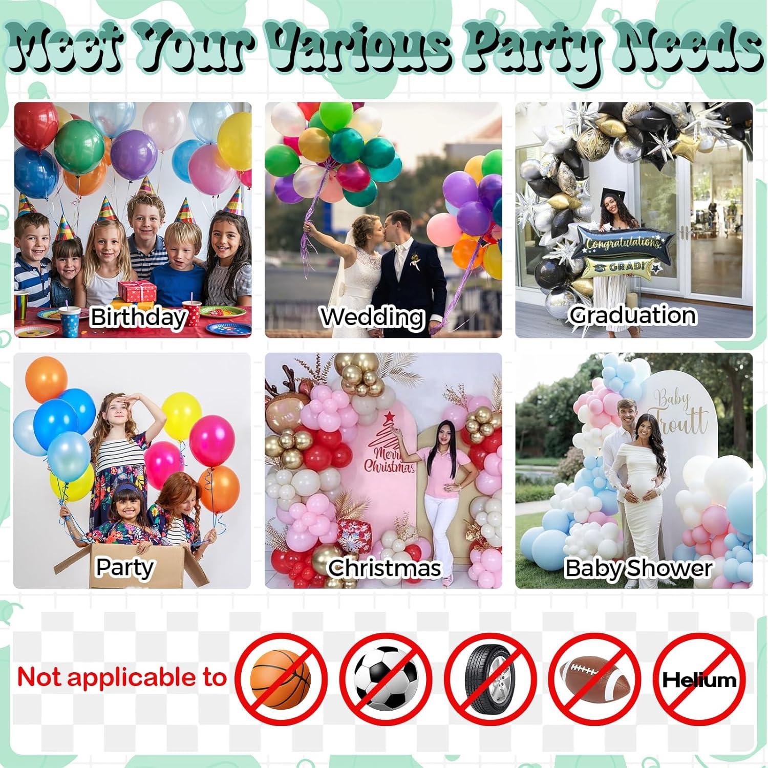 Small Balloon Pump, Portable Air Pump for Balloons with Dual Nozzles, 110V 600W Electric Balloon Blower Pump for Latex Garland Arch and Foil Balloons