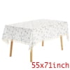 Unique Bargains Rectangle Cotton Linen Fabric Table Cover Tablecloth Tassel 55"x71"