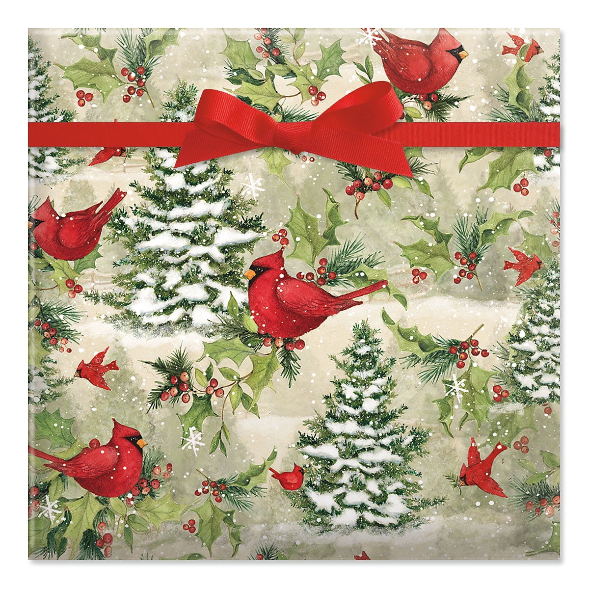 Current Jumbo Gift Wrap Paper Rolls, 3 pack- Horses, Evergreen, Cardinal Print